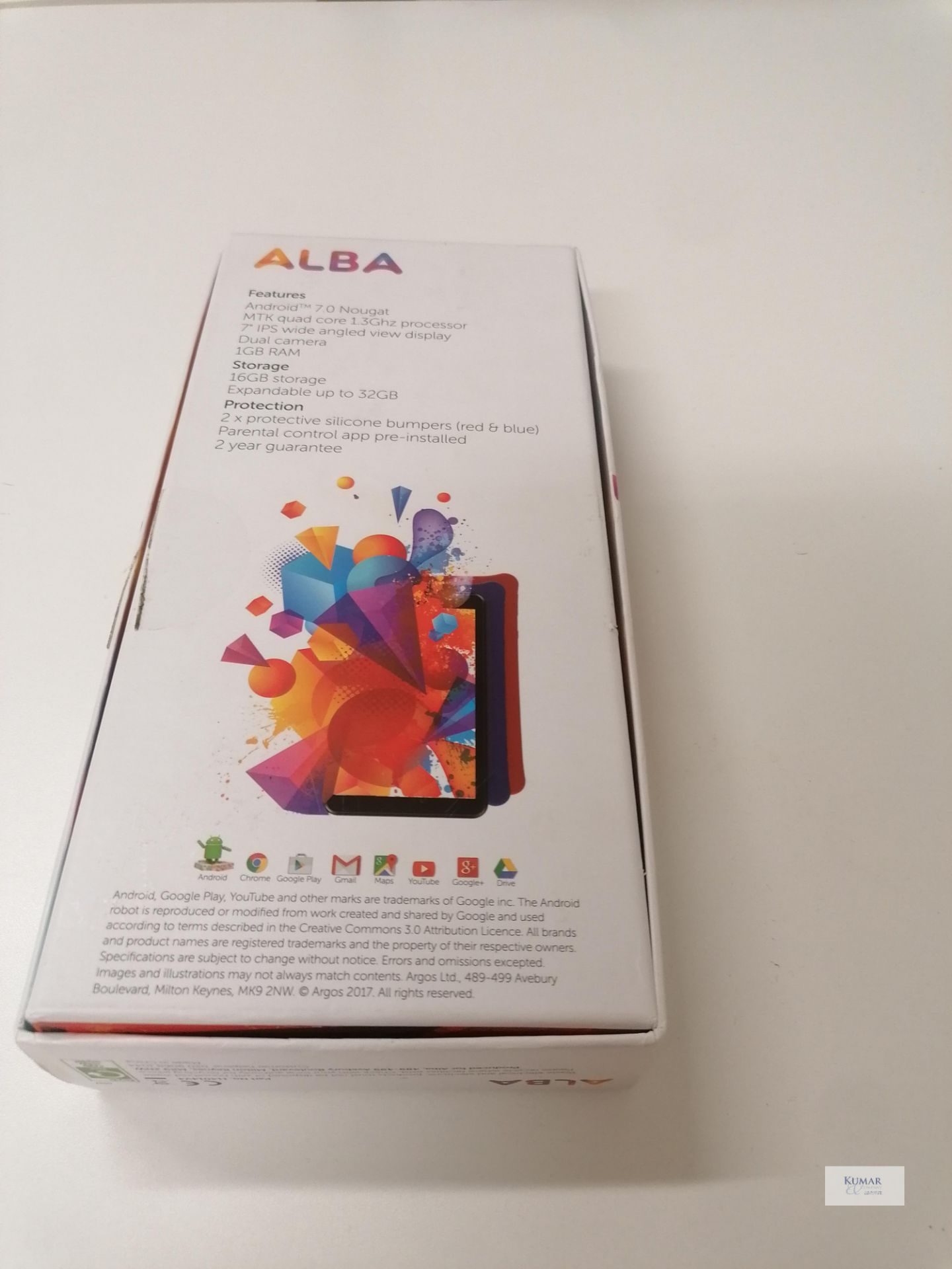 Alba Model AC07PLVS 7" Tablet with protective case,cable and charger Boxed - Image 6 of 6