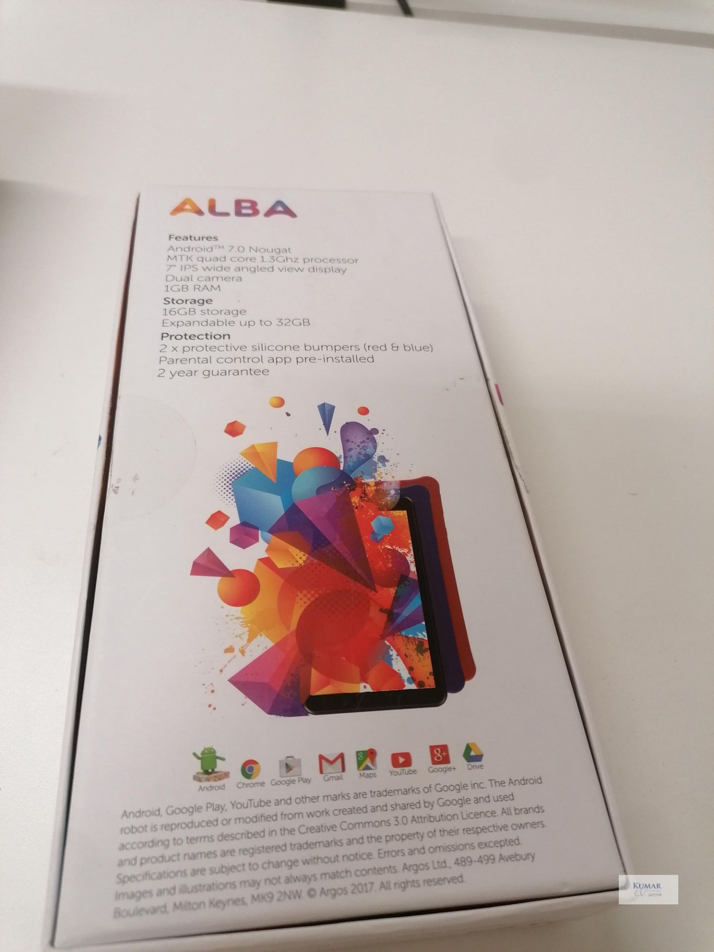 Alba Model AC07PLVS 7" Tablet with protective case,cable and charger Boxed - Image 2 of 6