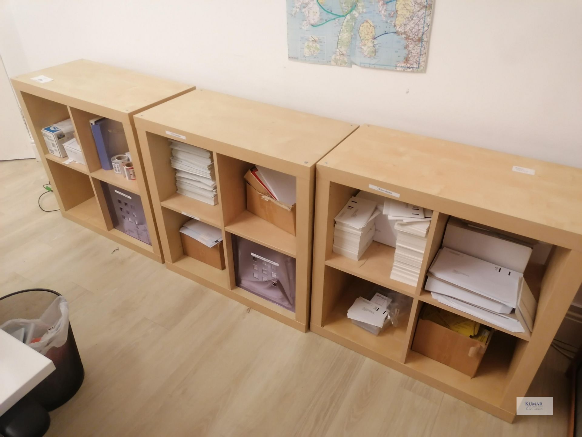 3 x Light beechwood effect office book shelves (contents not include) - Image 3 of 6