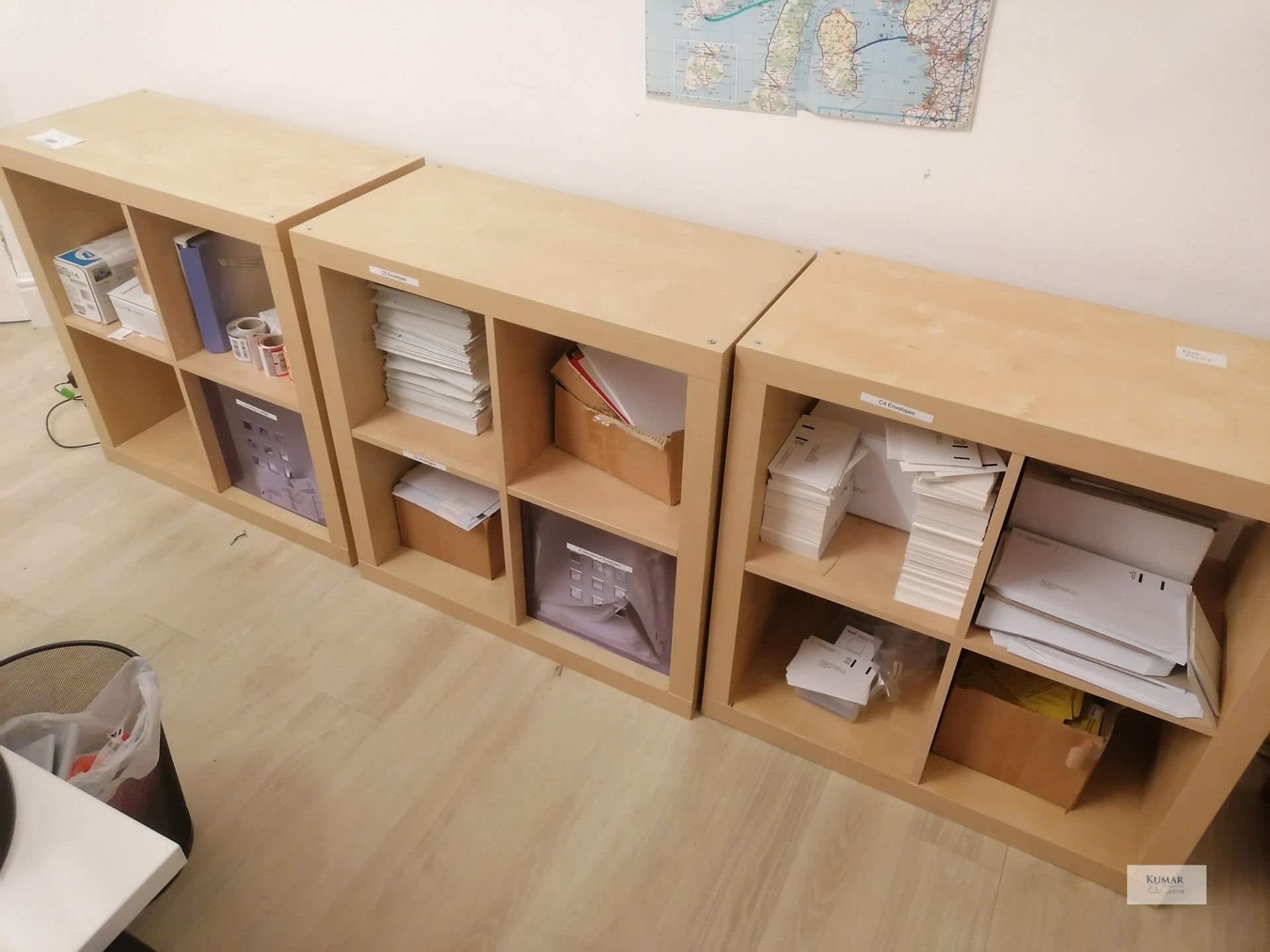 3 x Light beechwood effect office book shelves (contents not include) - Image 5 of 6