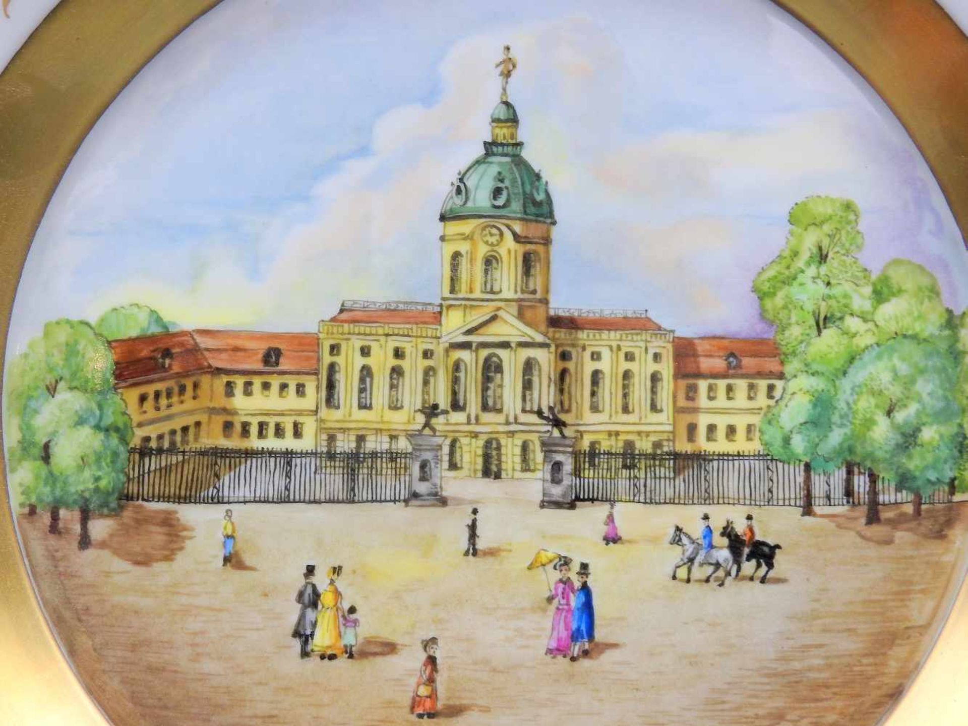 KPM, Großer Wandteller mit Schloss CharlottenburgPorzellan, am Boden mit unterglasurr - Bild 3 aus 4