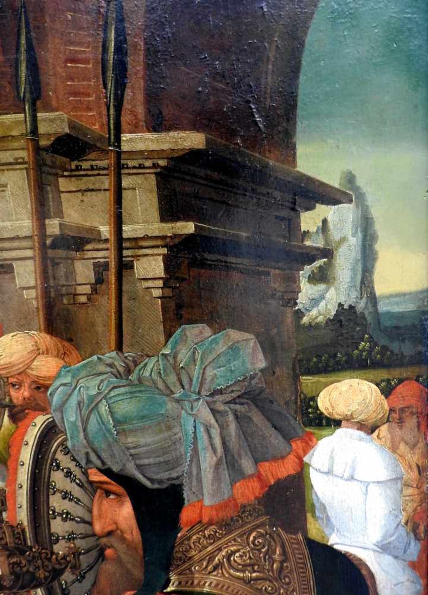 Anbetung der KönigeÖl/Holz. Altniederländisches Tafelbild mit der Szene der Anbetun - Image 10 of 13