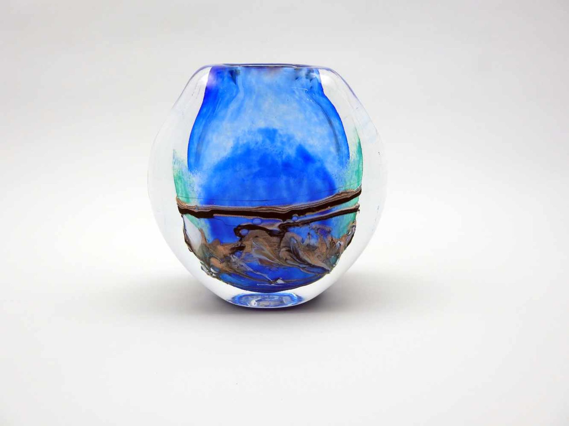 Vase "Lagon", Michèle LuzoroGlas. Runde Vase aus der Lagon Reihe nach einem Entwurf d