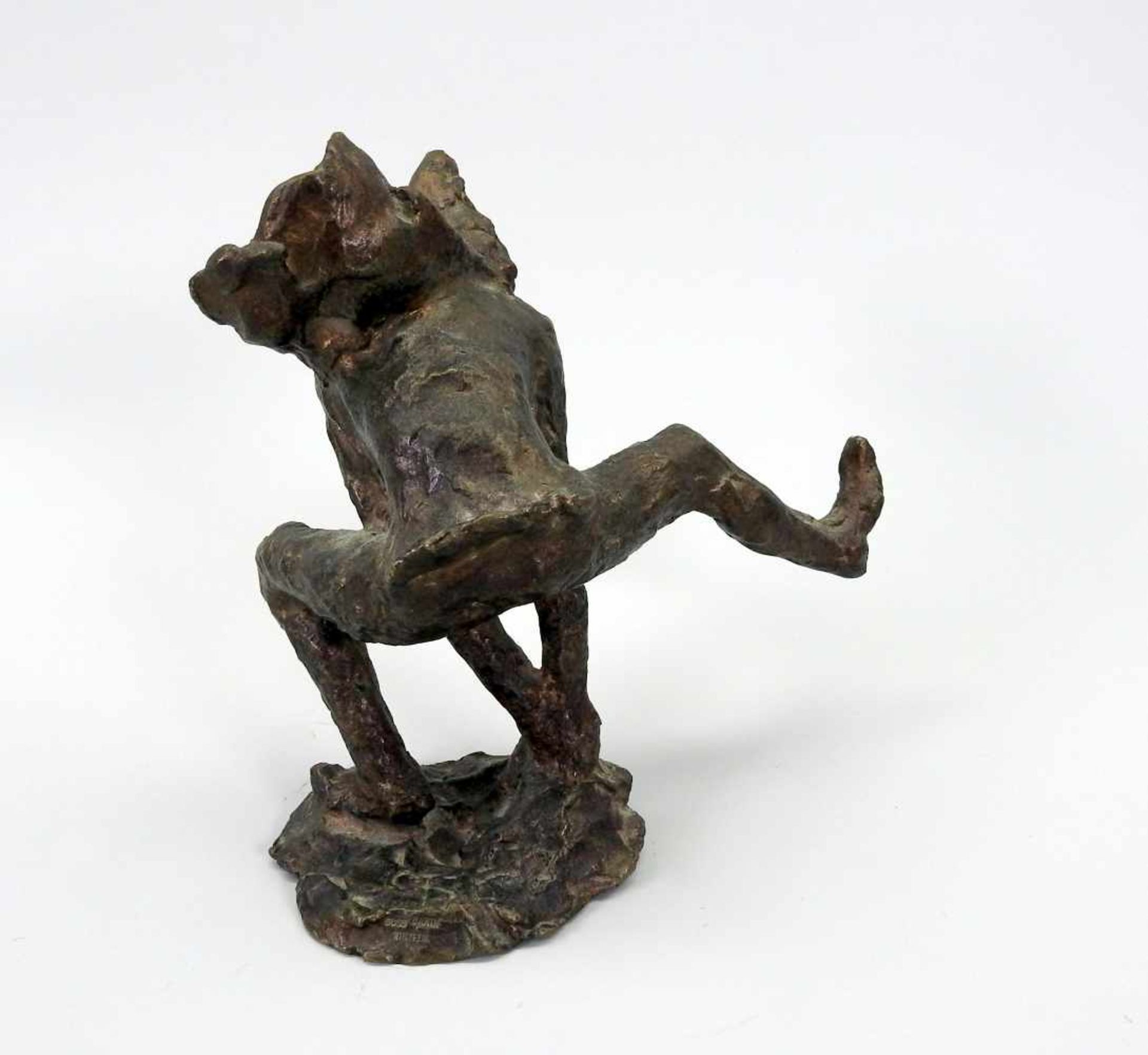 Renate Stendar-Feuerbaum, geb. 1920 DortmundBronze, braun patiniert. Springender Harle - Image 3 of 5