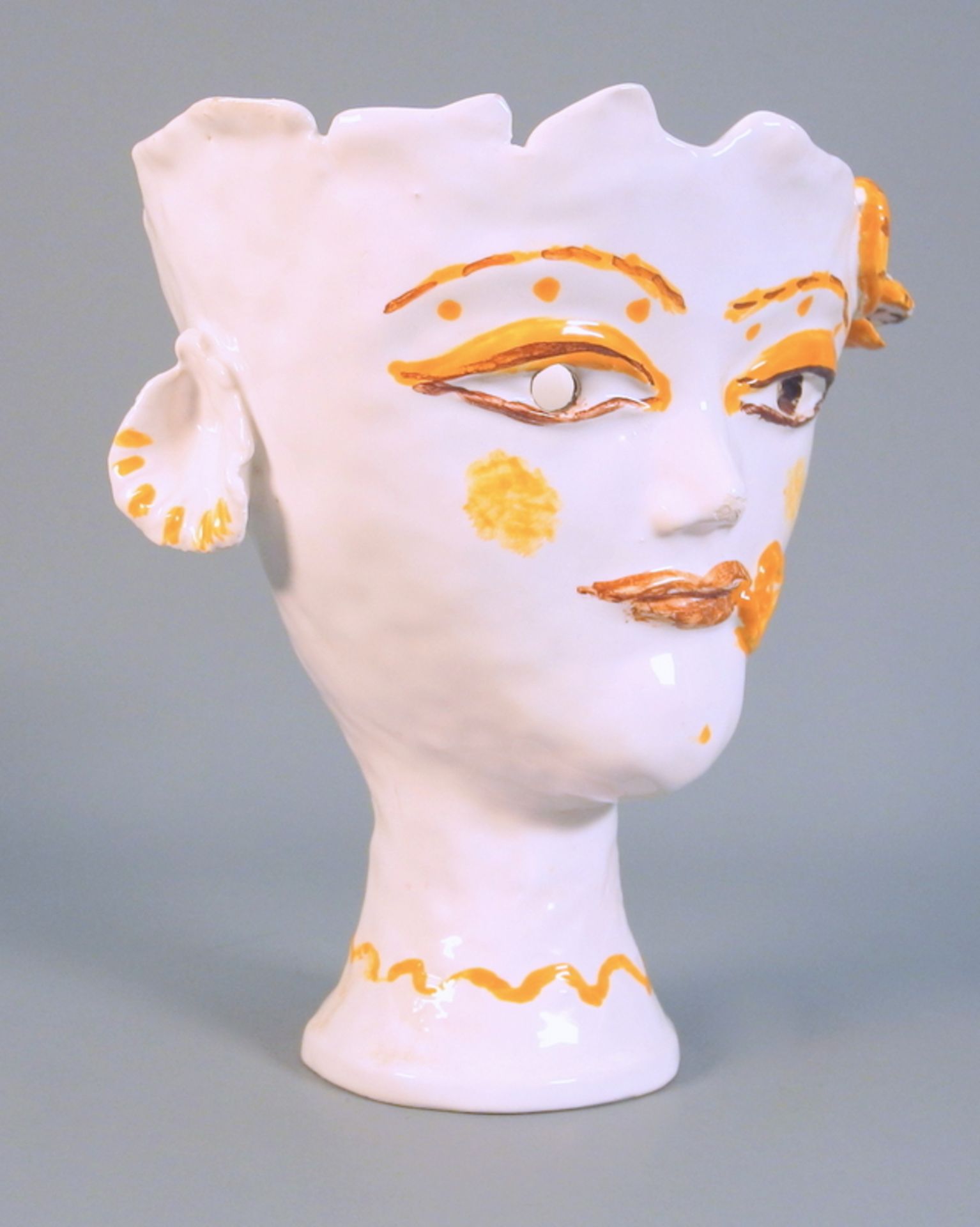 Bele Bachem, 1916 Düsseldorf - 2005 MünchenKeramik, Vase in Form eines Gesichtes, gl - Image 3 of 5