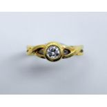 Schwerer Diamant-Ring18 K. Gelbgold. Herren-Ring mit zentralem Diamant-Besatz von ca.