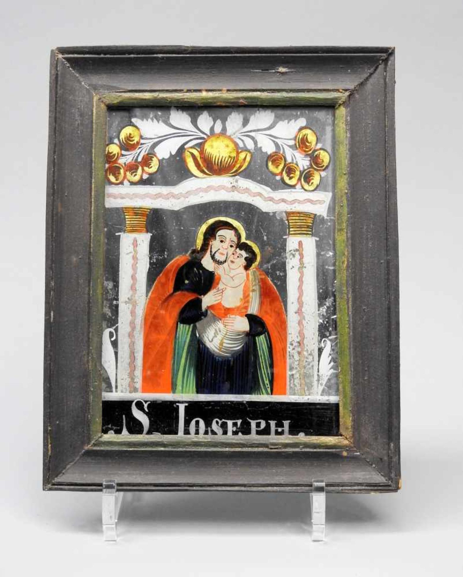 NonnenspiegelNonnenspiegel mit der polychromen Darstellung des Hl. Josephs mit dem Jes