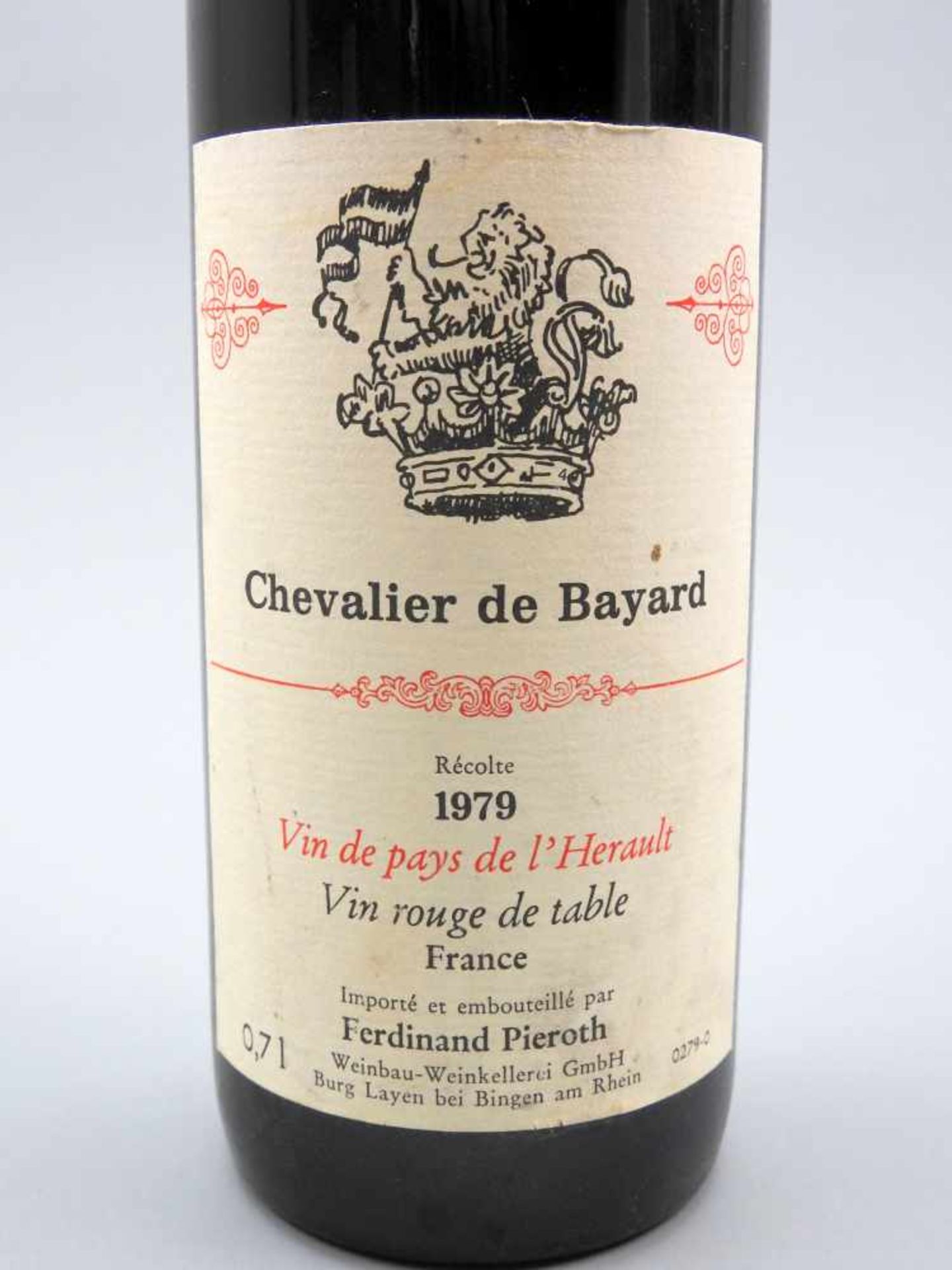 Chevalier de BayardVin de Pays de l'Hérault. Ferdinand Pieroth, Jahrgang 1979, Inhalt - Image 2 of 2