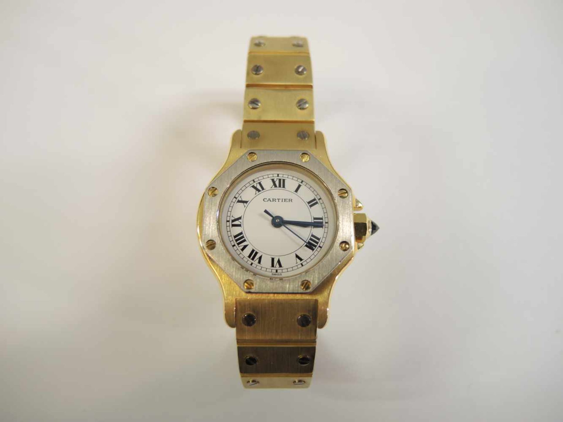 Cartier, Octagon18 K Gold, bicolor. Automatik. In sehr guter Erhaltung, ungetragen. Oh