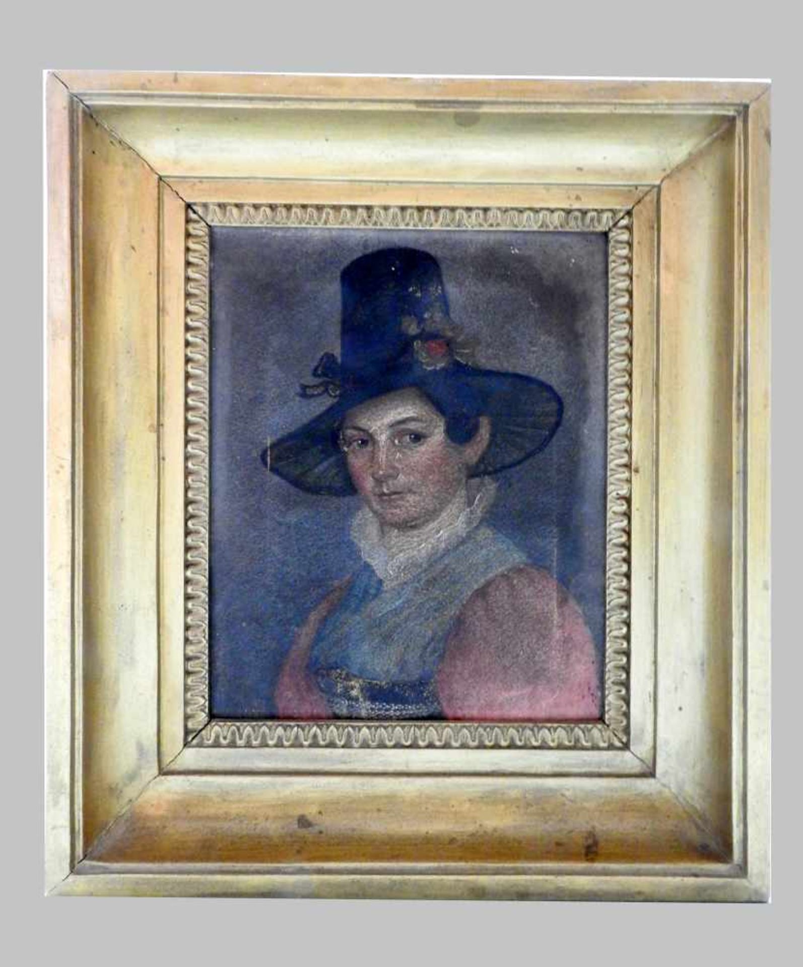 Fischerliesl vom SchlierseeÖl/Papier. Biedermeier-Portrait der Fischerliesl vom Schli - Image 2 of 2