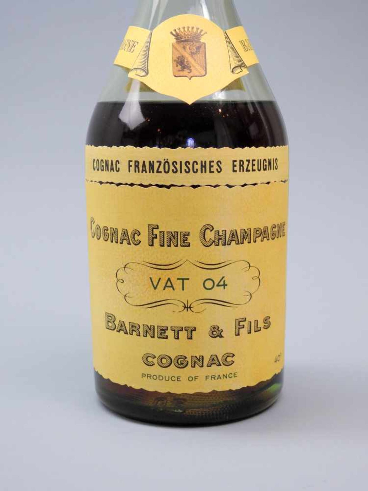 Cognac Fine ChampagneBarnett & Fils, VAT 1904. Westfrankreich. Durchgehend fachgerecht - Image 2 of 2