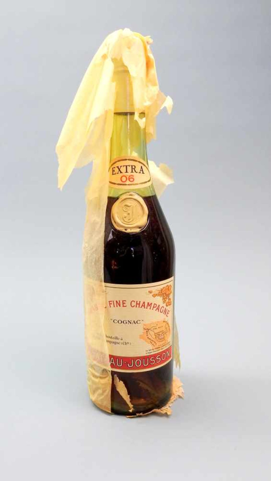 Cognac Fine ChampagneChâteau Jousson, Réserve, Extra 1906. In Schutzfolie partiell e