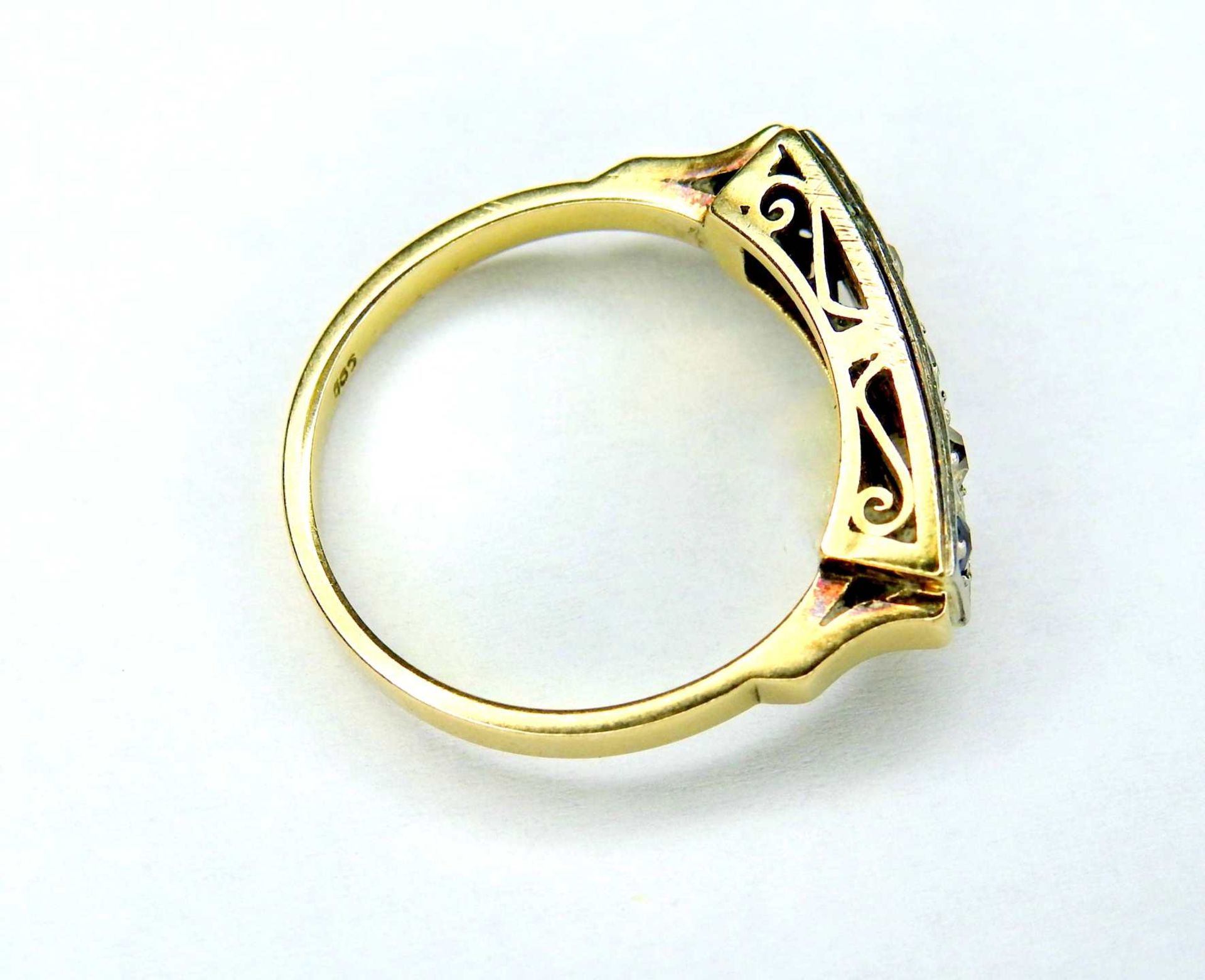 Konvolut von drei Ringen14 K Gold. Das Konvolut besteht aus 3 Damenringen mit Aquamari - Bild 9 aus 9