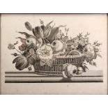 Sammlung von Blumen-LithographienLithographie/Papier. Darstellung von Tulpen-, Rosen-