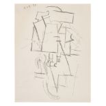 Pablo Picasso, 1881 Málaga – 1973 MouginsSeltene Bleistiftzeichnung/Velinpapier. "V