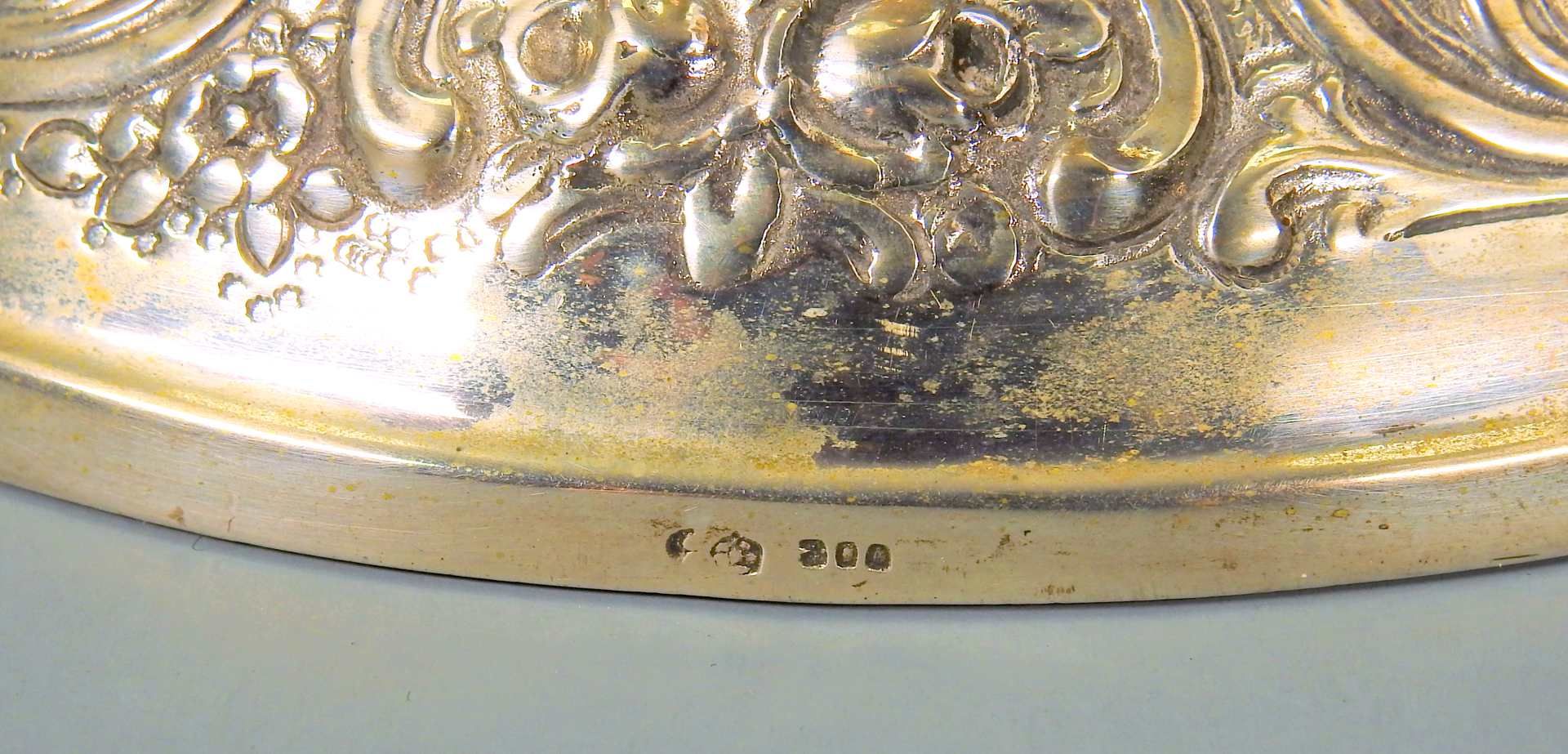 Hanauer SilberleuchterSilber 800 weighted, am Fuß mit Feingehaltsstempel, Halbmond un - Bild 4 aus 6