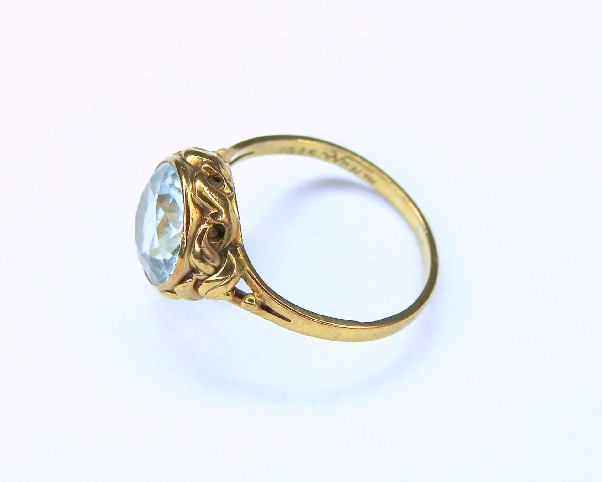 Konvolut von drei Ringen14 K Gold. Das Konvolut besteht aus 3 Damenringen mit Aquamari - Bild 3 aus 9