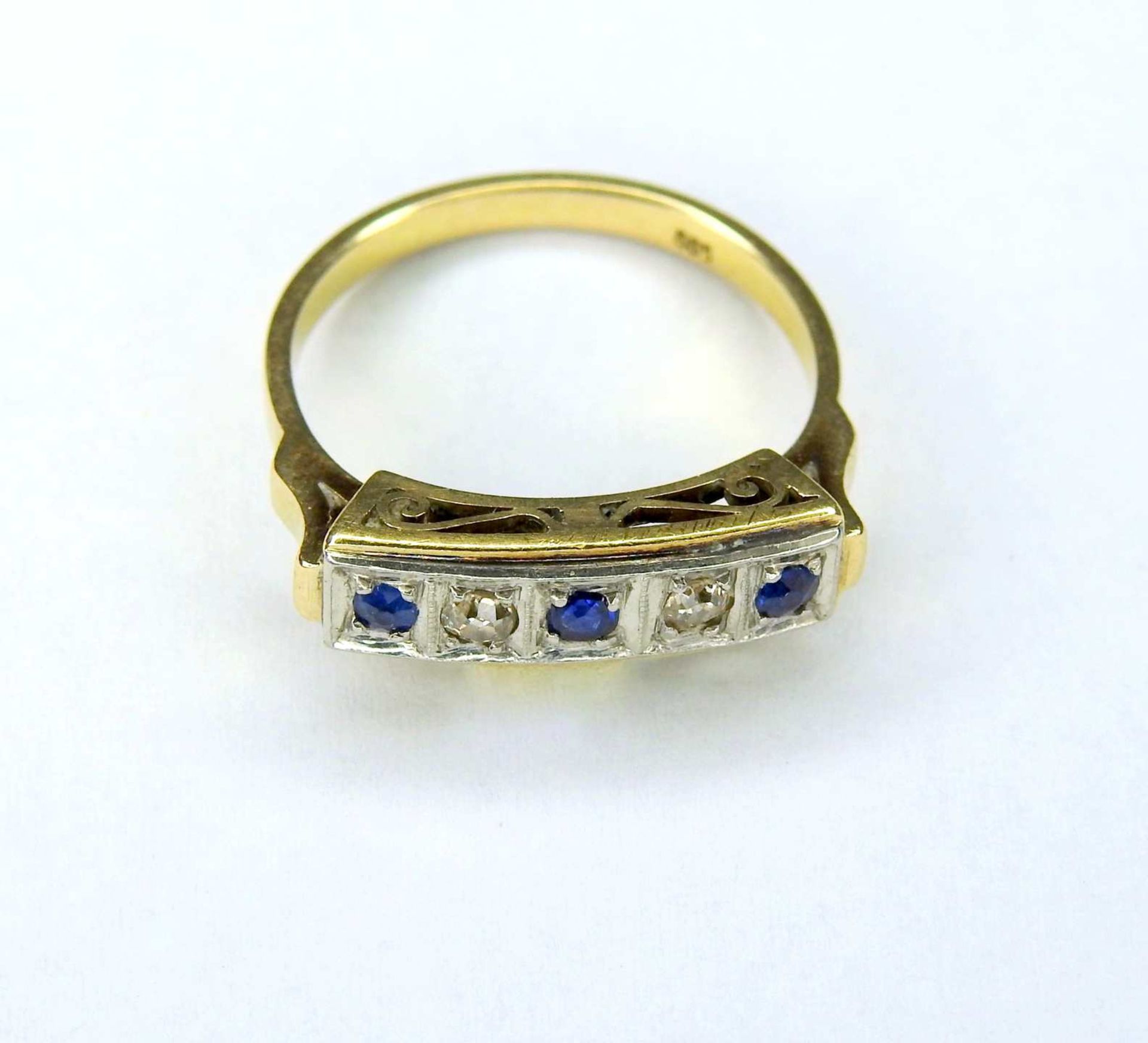 Konvolut von drei Ringen14 K Gold. Das Konvolut besteht aus 3 Damenringen mit Aquamari - Bild 8 aus 9