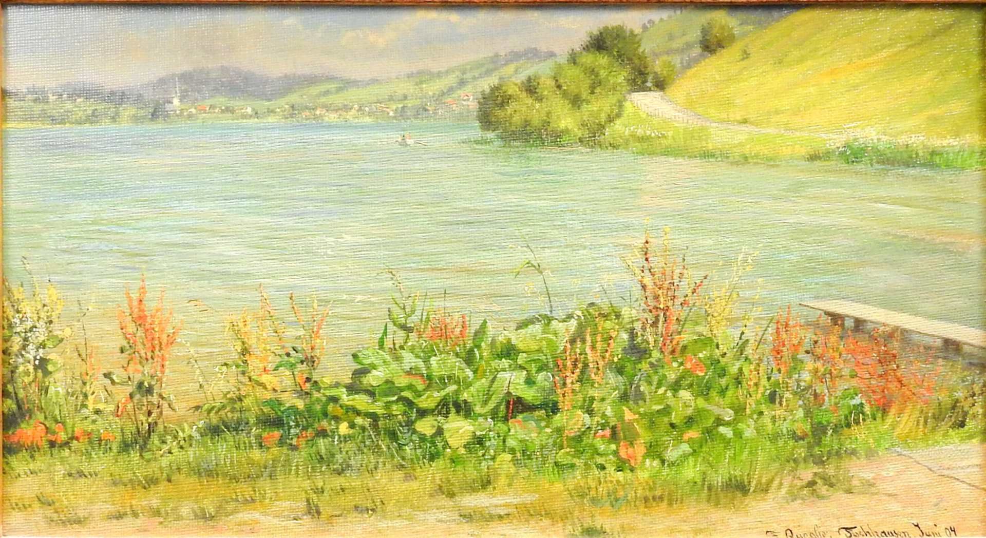 Franz Quaglio, 1844 München - 1920 Wasserburg am InnÖl/Leinwand doubl. Blick auf den