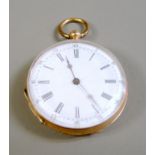 Vacheron, Kleine Taschenuhr 14 K Gold-Gehäuse, gestempelt. Metall-Staubdeckel. Weiße