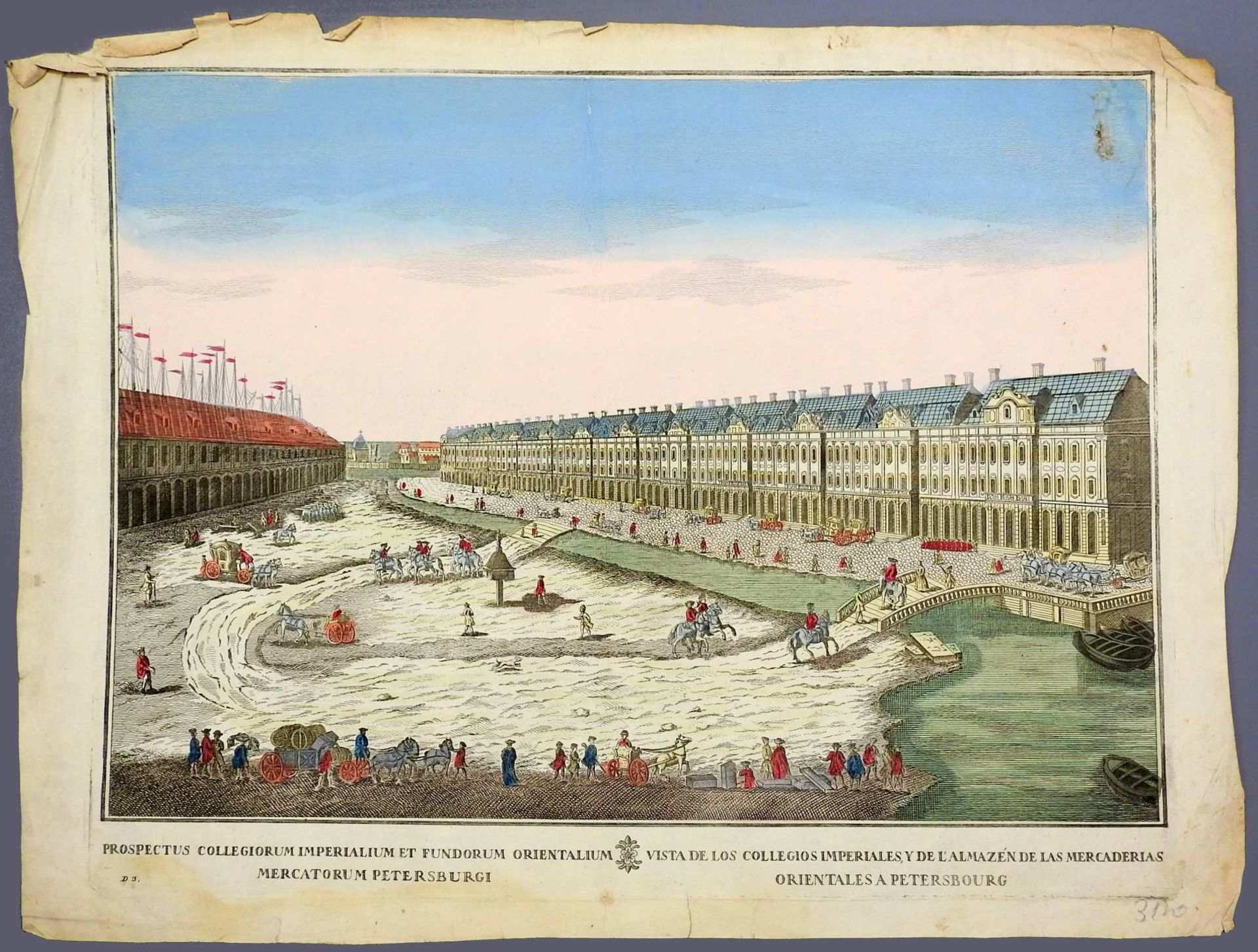 Ansicht von St. Petersburg Kolorierter Kupferstich/Papier. Ansicht von St. Petersburg