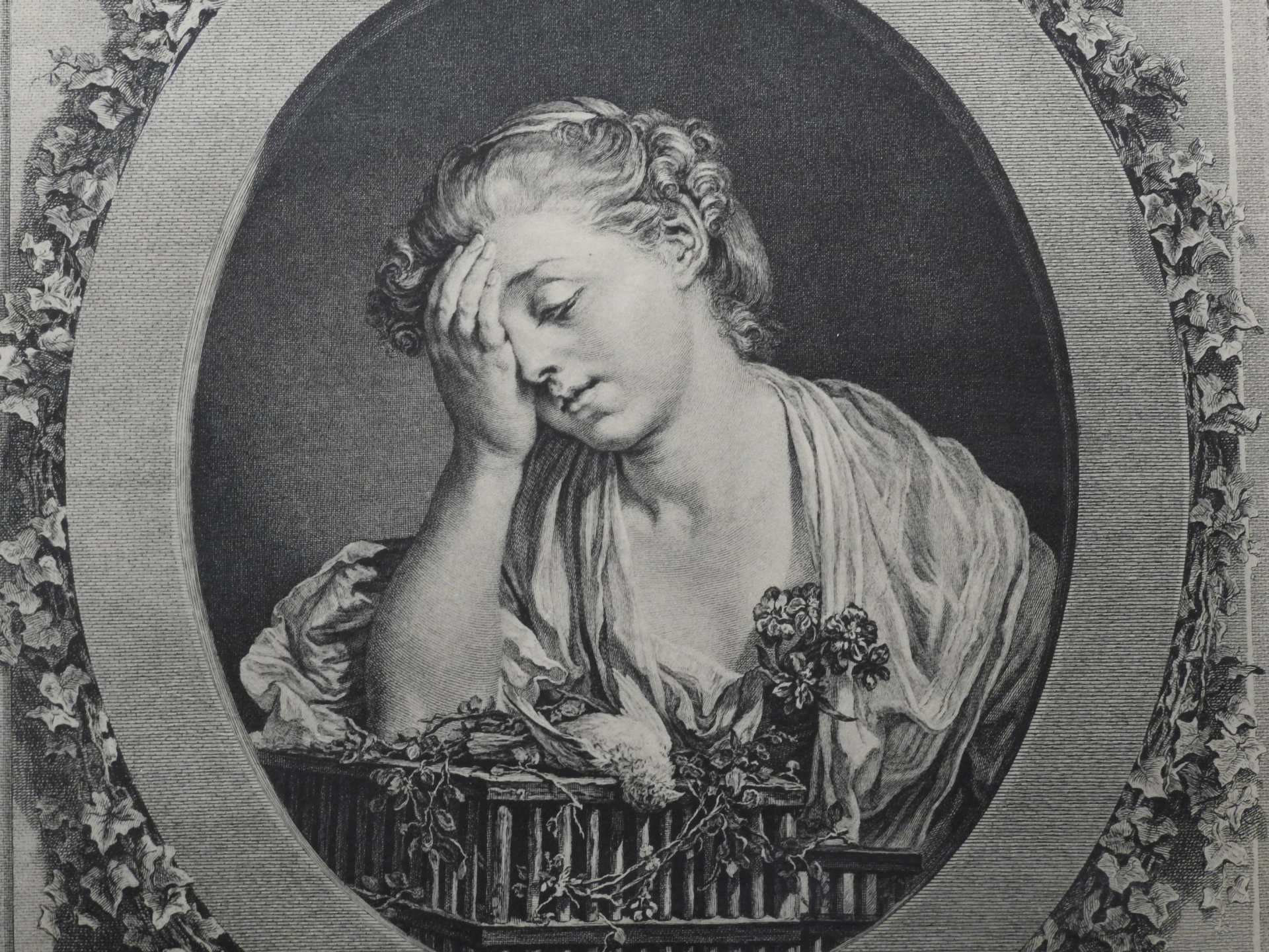 Zwei Kupferstich-Portraits Kupferstich/Papier. Portrait einer trauernden Dame, gestüt - Bild 6 aus 6
