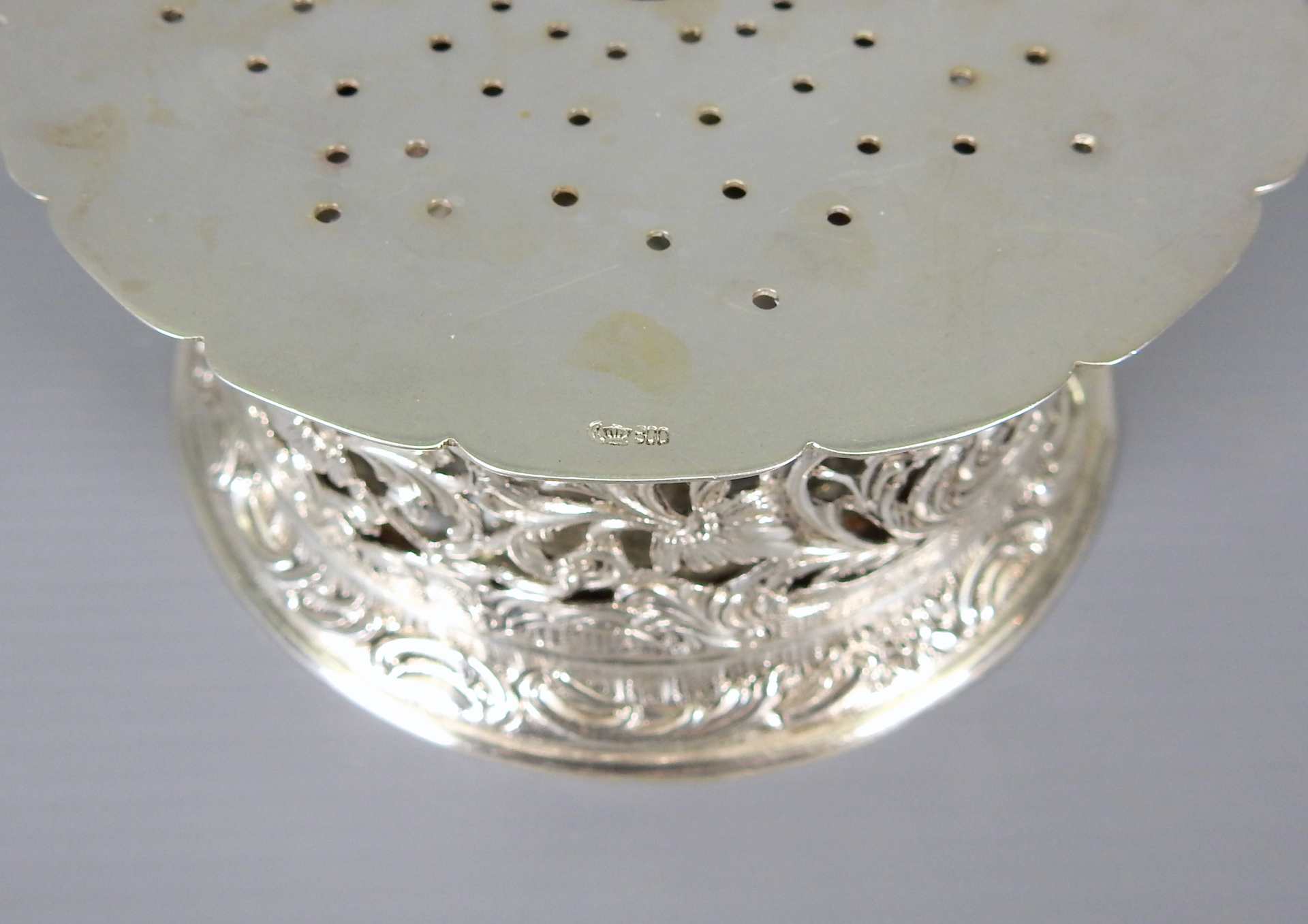 Reich verziertes Kannenrechaud Silber 800, am Boden einzeln mit Feingehaltsstempel sow - Image 9 of 9