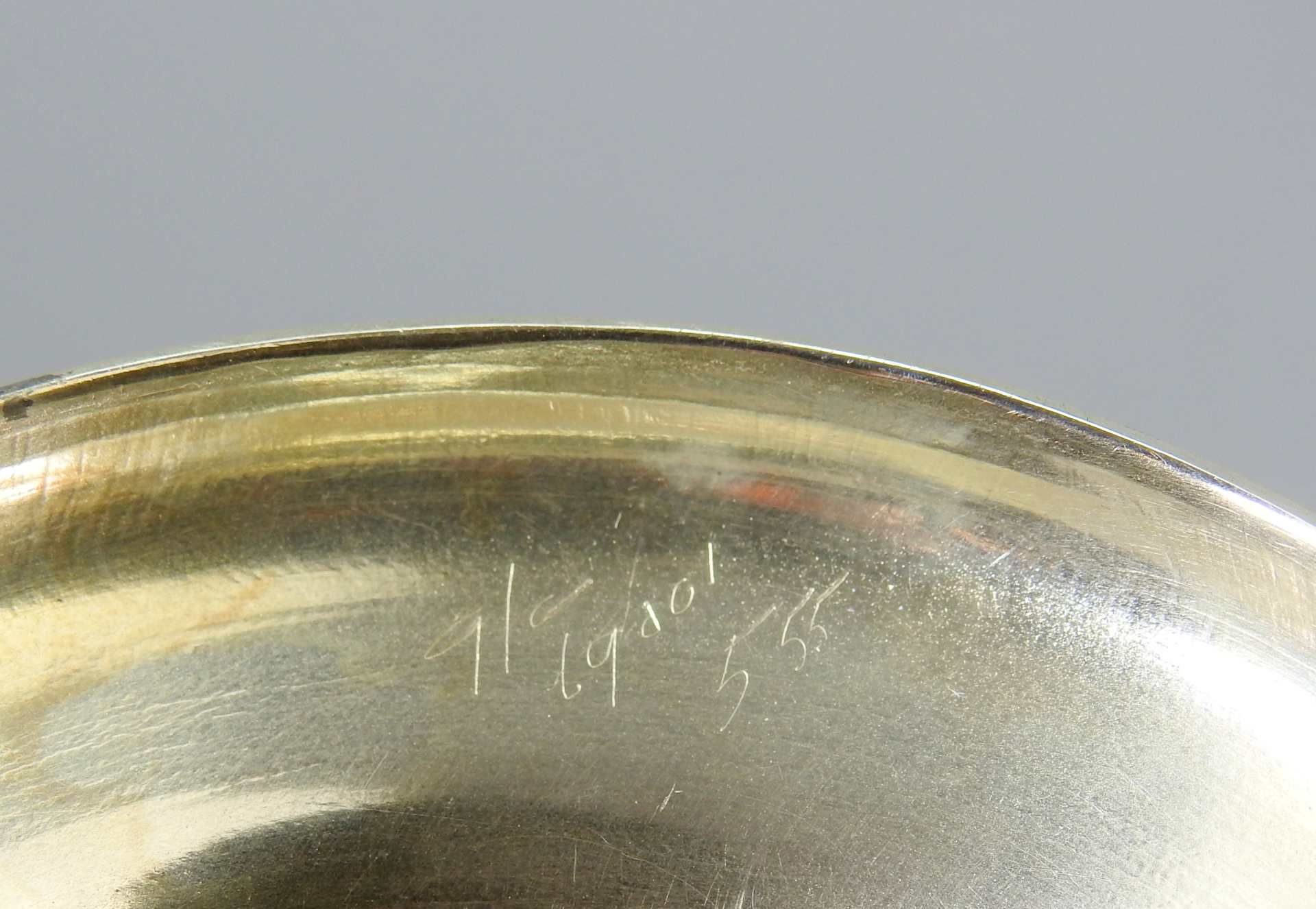 Englische Zuckerschale Silber Sterling, an der Wandung mit schreitendem Löwen, Anker - Bild 3 aus 6