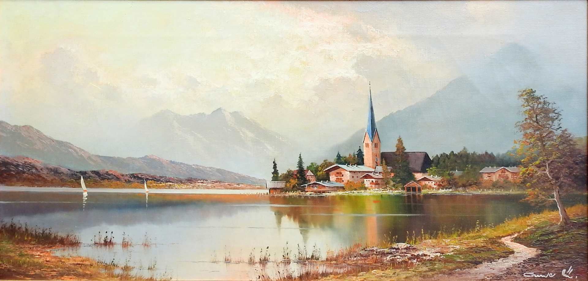 Gustav Weiss, 1886 St. Gallen – 1973 Rüdlingen Öl/Leinwand. Ansicht der Rottacher