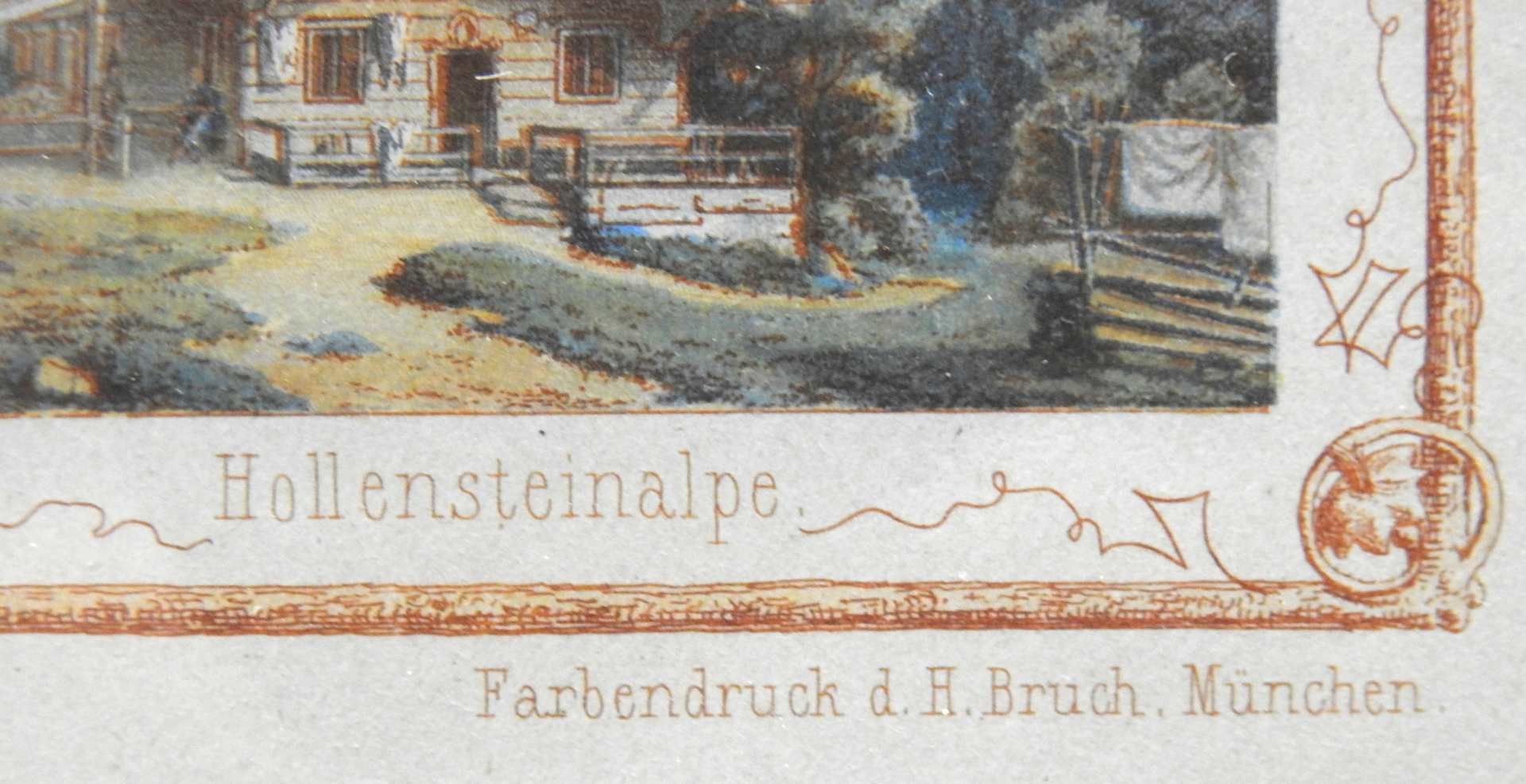 Ansichten von Wildbad Kreuth Farblithographie/Papier. 9 Lithographien verschiedener Al - Bild 3 aus 6