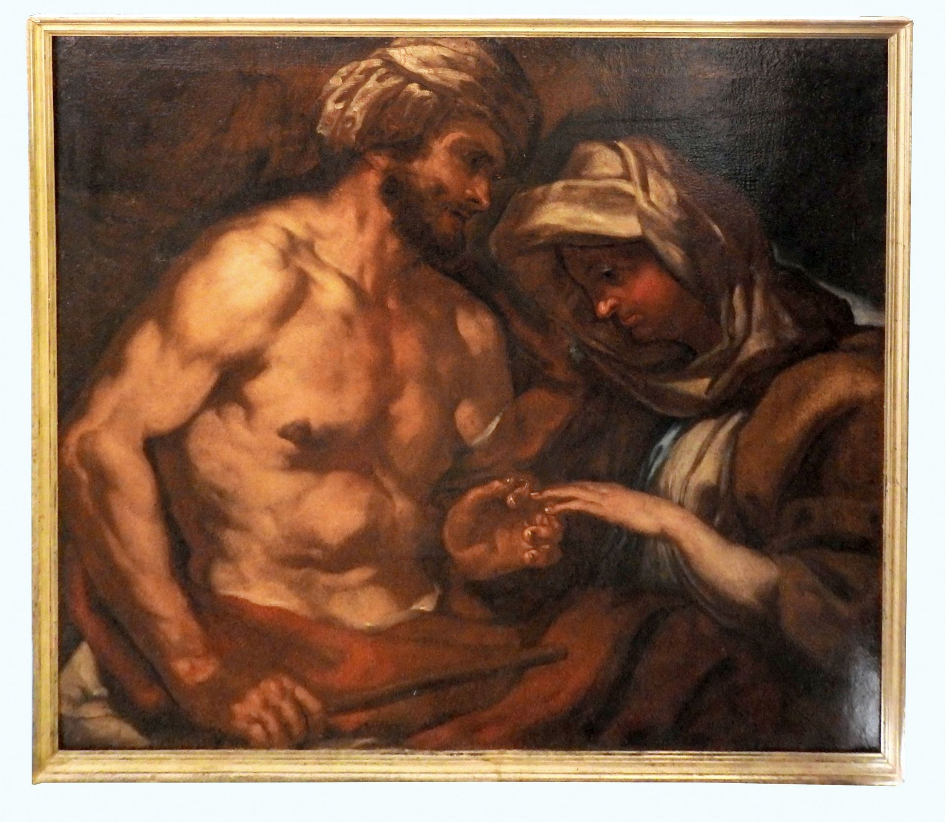 Vermählung Öl/Leinwand. Darstellung eines Paares bei der Ringübergabe. Der Mann, mi - Image 2 of 6