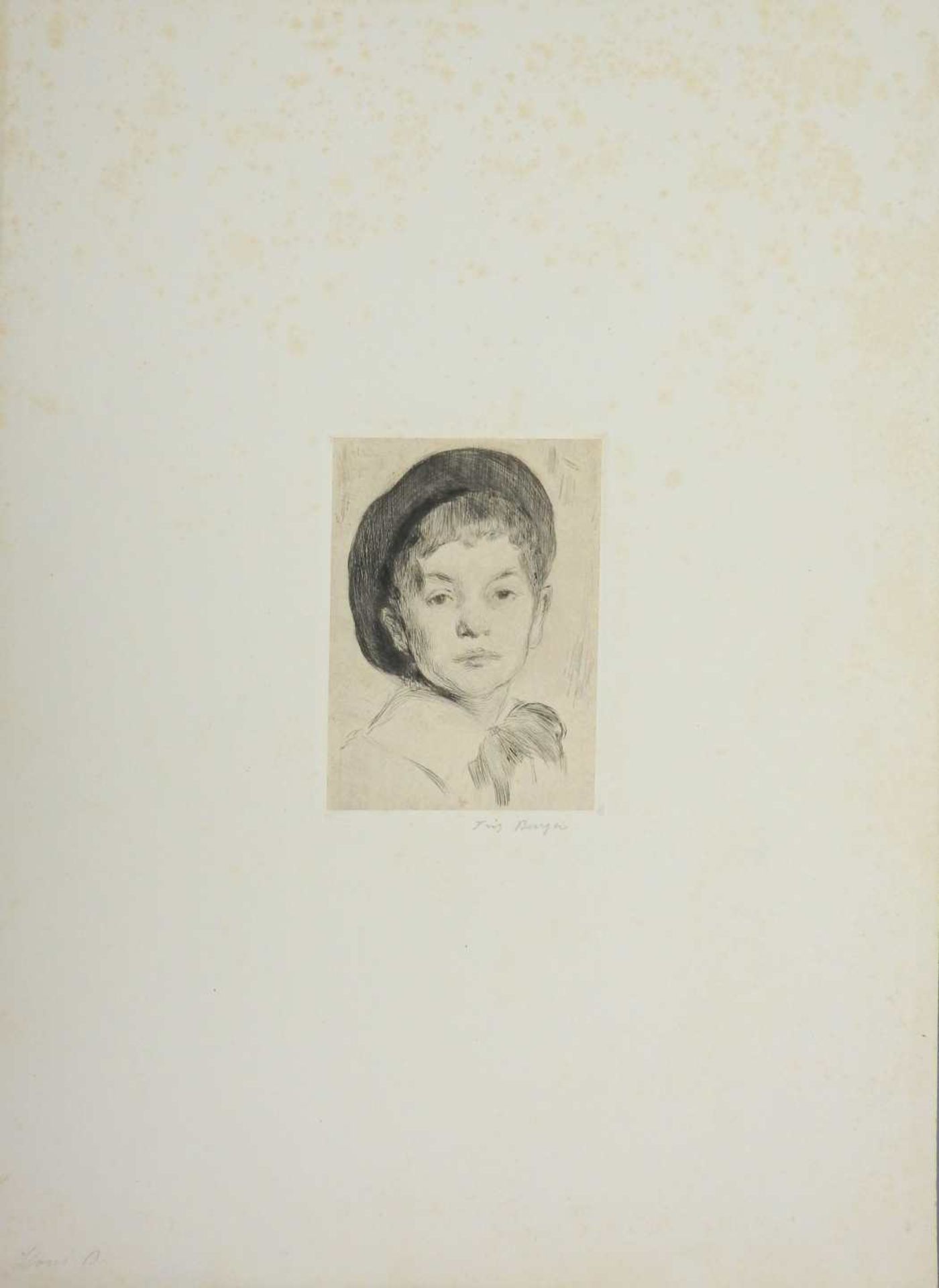 Fritz Burger, 1877 München - 1916 Azannes bei Verdun Radierung /Papier. Brustbildnis - Bild 2 aus 5