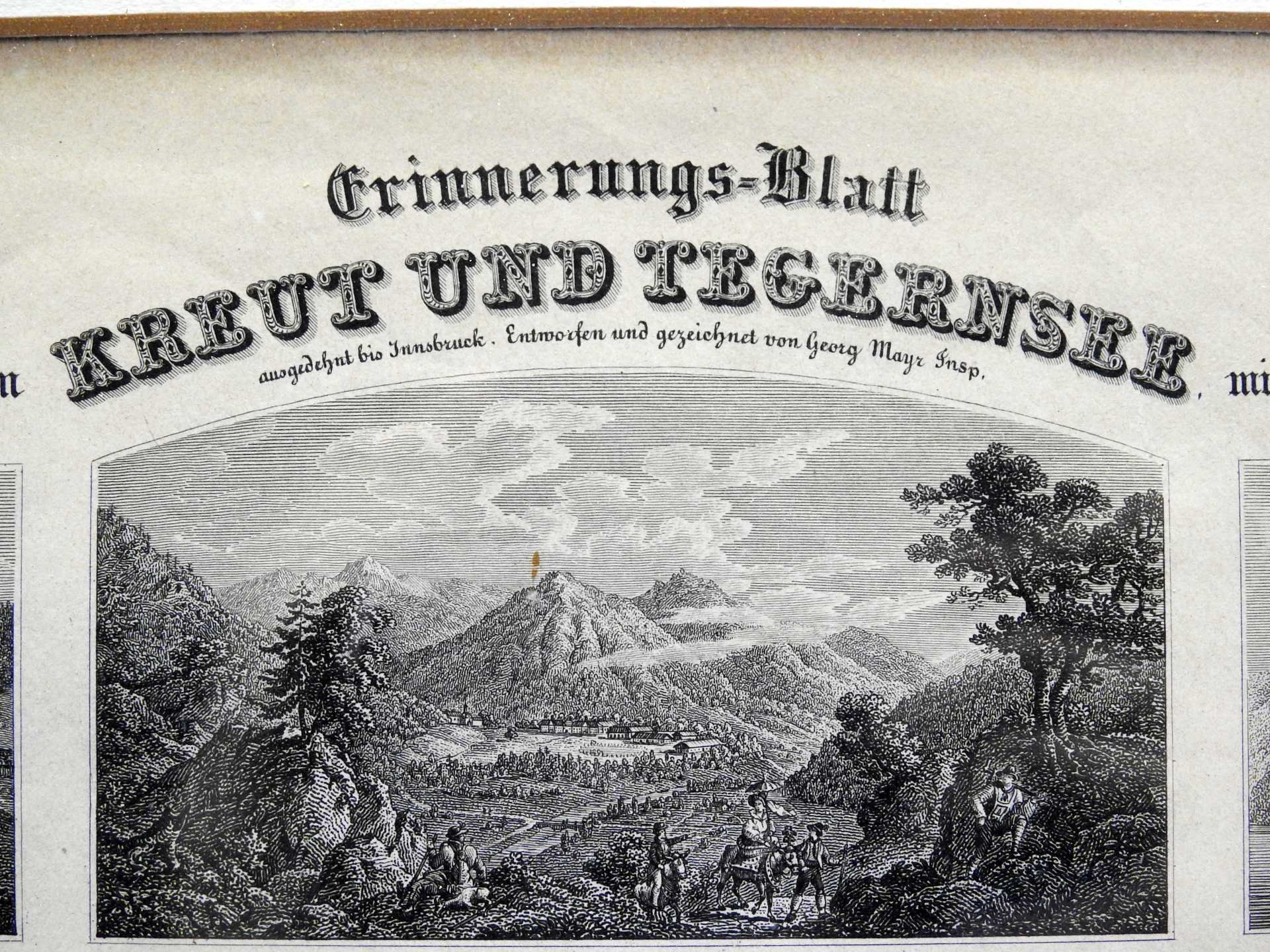 Erinnerungsblatt Kreuth und Tegernsee Stich/Papier. Um eine mittige Karte sind 14 Stic - Bild 6 aus 6