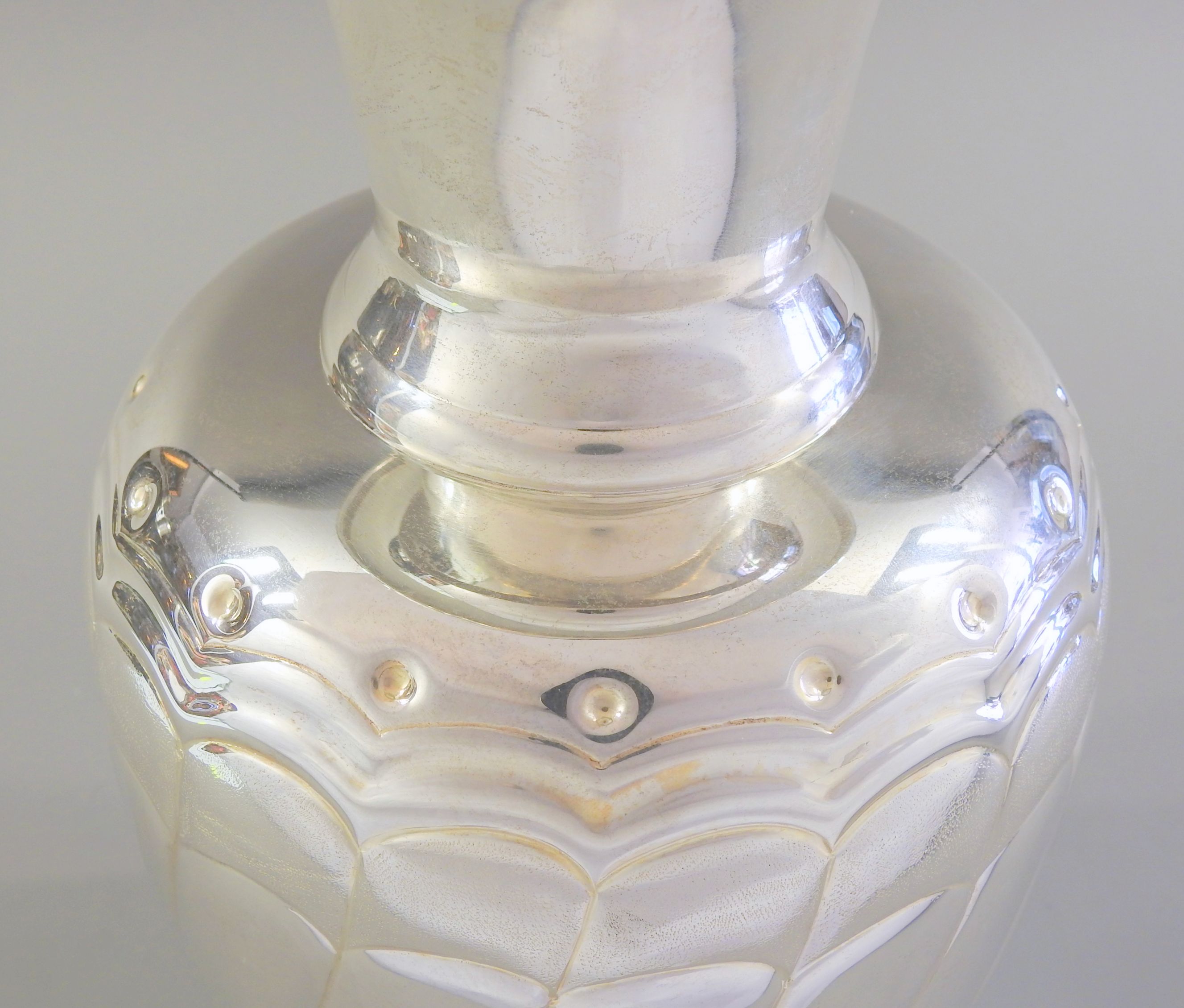 Große Blumenvase Silber 800, am Boden mit Feingehaltsstempel, Land- und Herstellerpun - Image 5 of 6