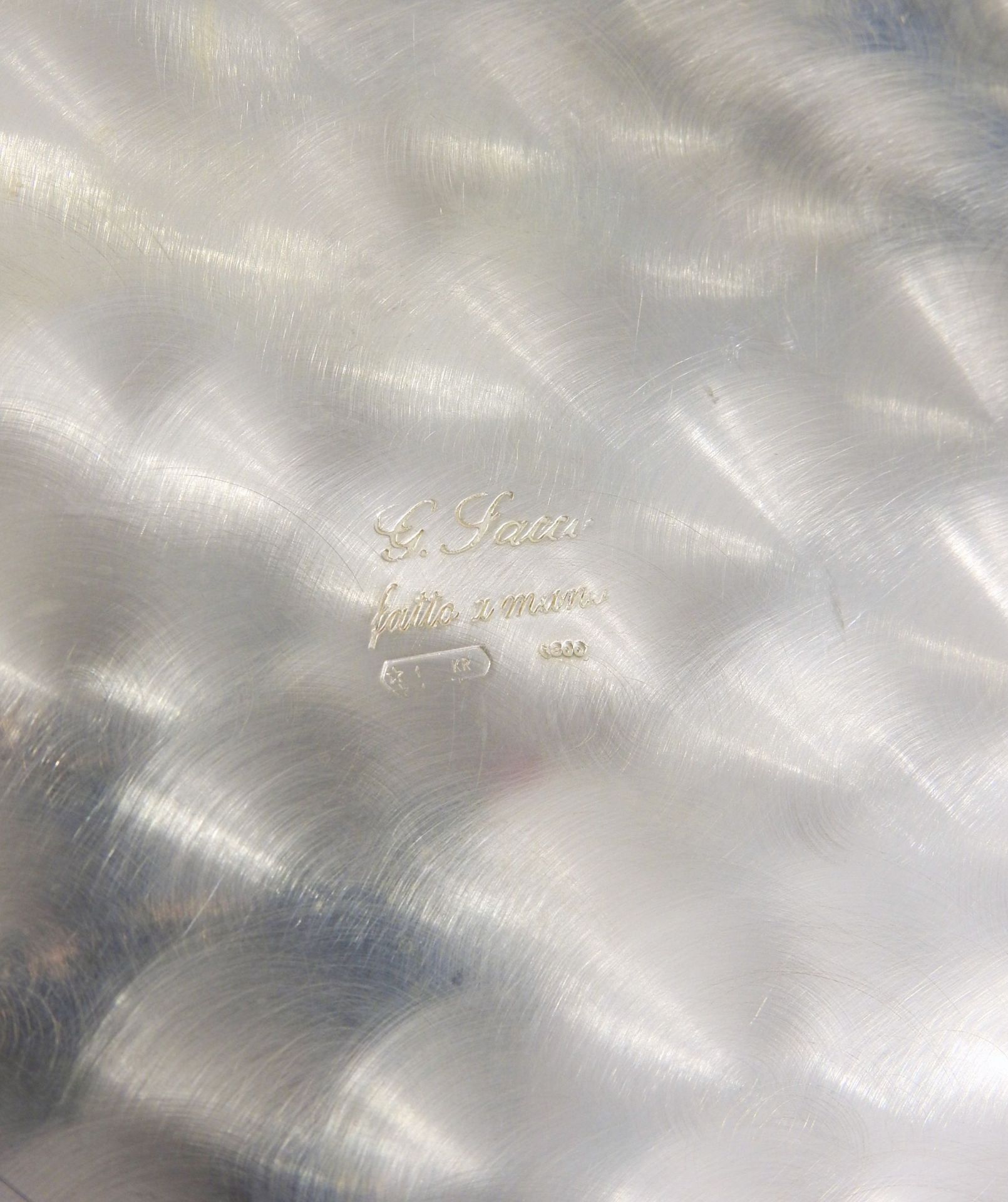 Großer feiner Weinkühler Silber 800, am Boden mit Feingehaltsstempel, Land- und Hers - Bild 2 aus 3
