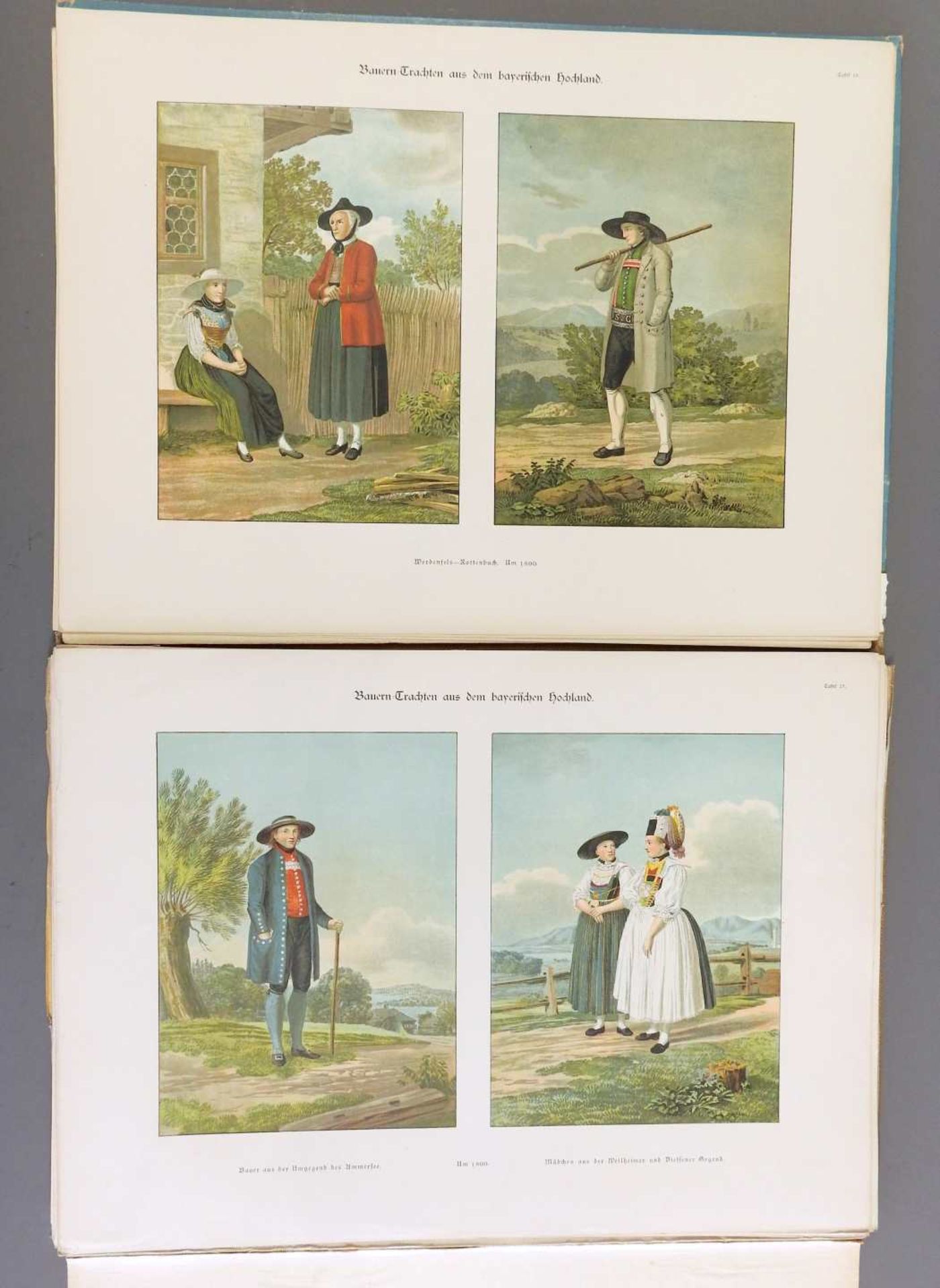 Bauern-Trachten aus dem bayerischen Hochland Herausgegeben von Franz Zell. 34 Blatt, m - Image 4 of 7