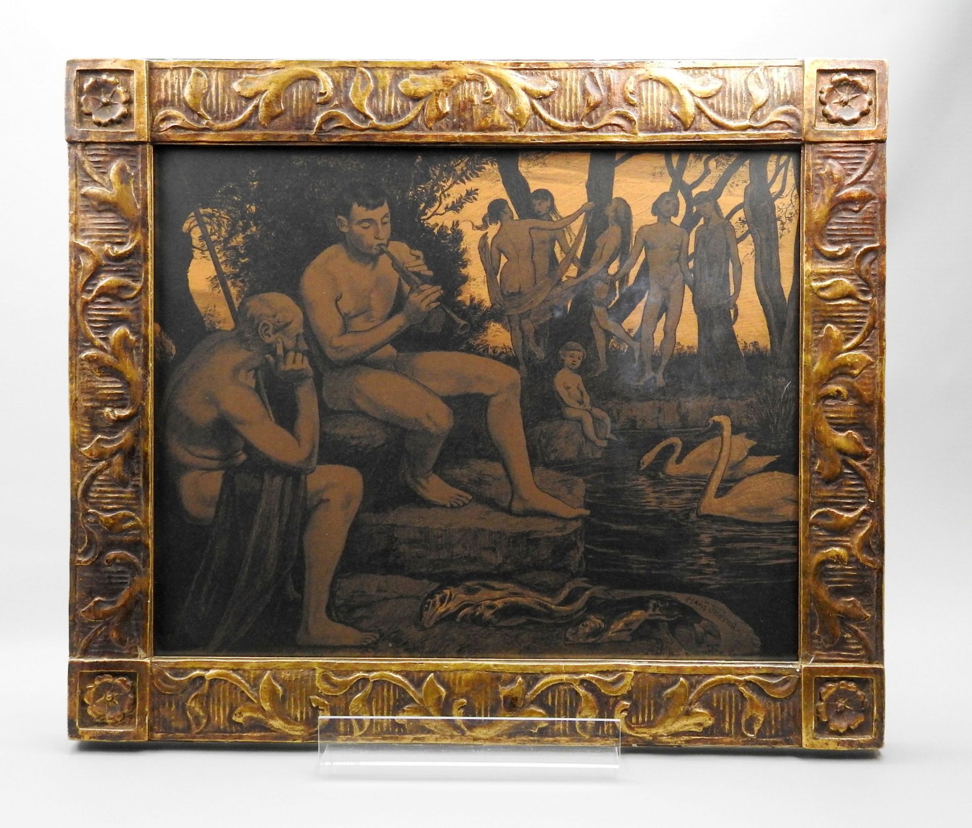 Hans Thoma, 1839 Oberlehen – 1924 Karlsruhe Lithographie/Papier. An einem Weiher spi - Bild 2 aus 6