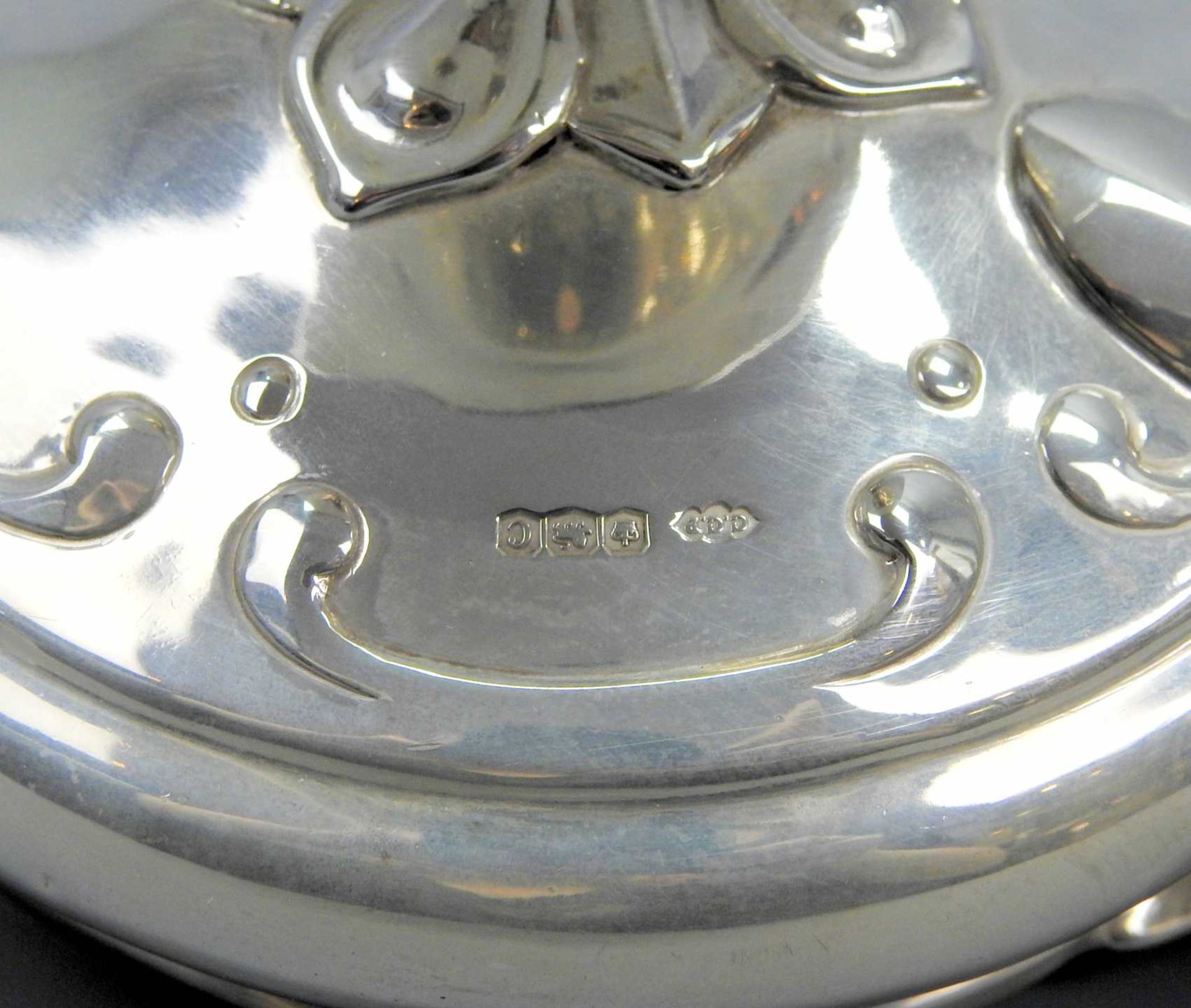 Feine Zuckerschale Silber Sterling, seitlich mit schreitendem Löwen, Krone von Sheffi - Image 3 of 6