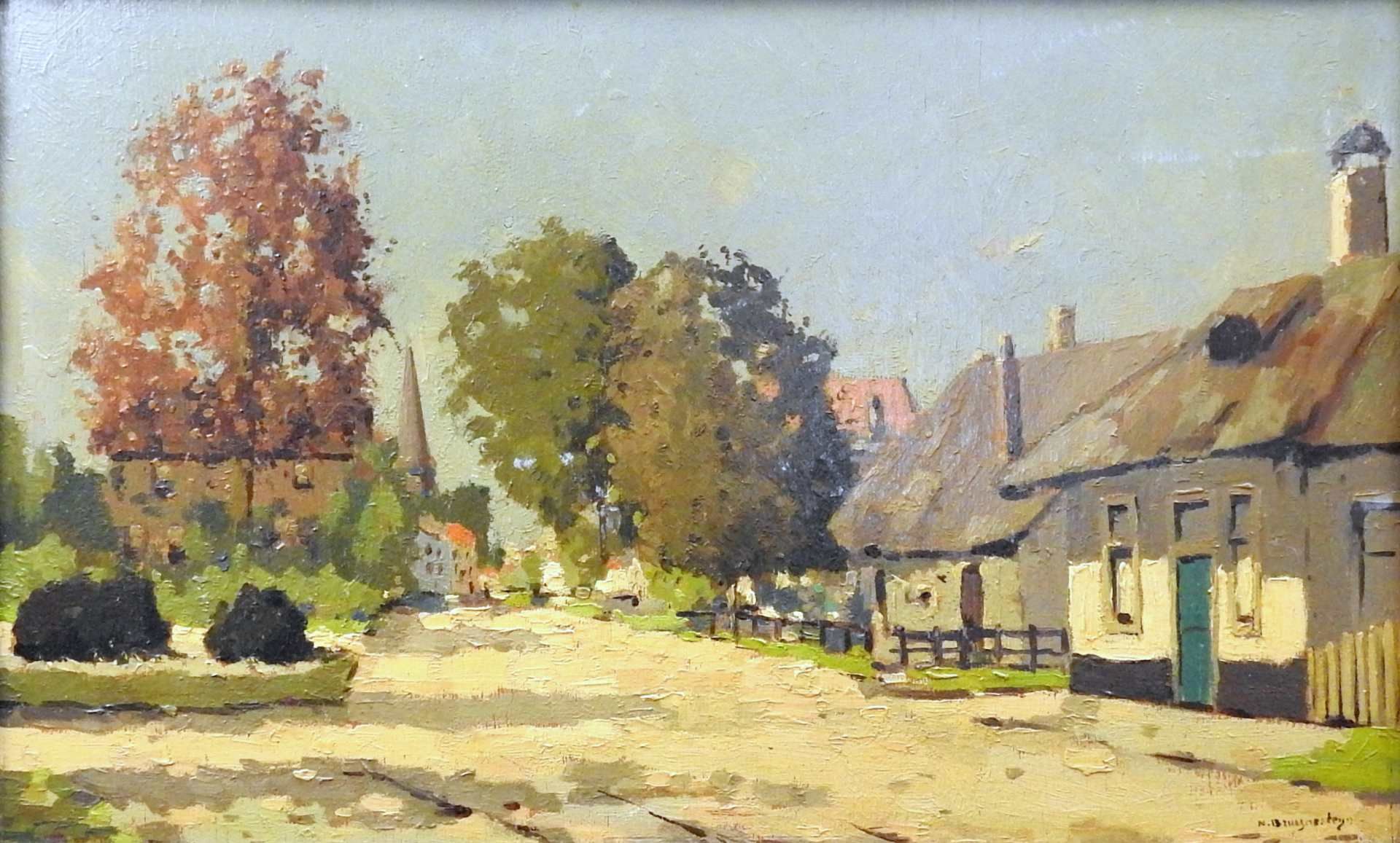 Nicolaas Bruynesteyn, 1893 – 1950, Niederlande Öl/Hartfaserplatte. Blick auf eine D