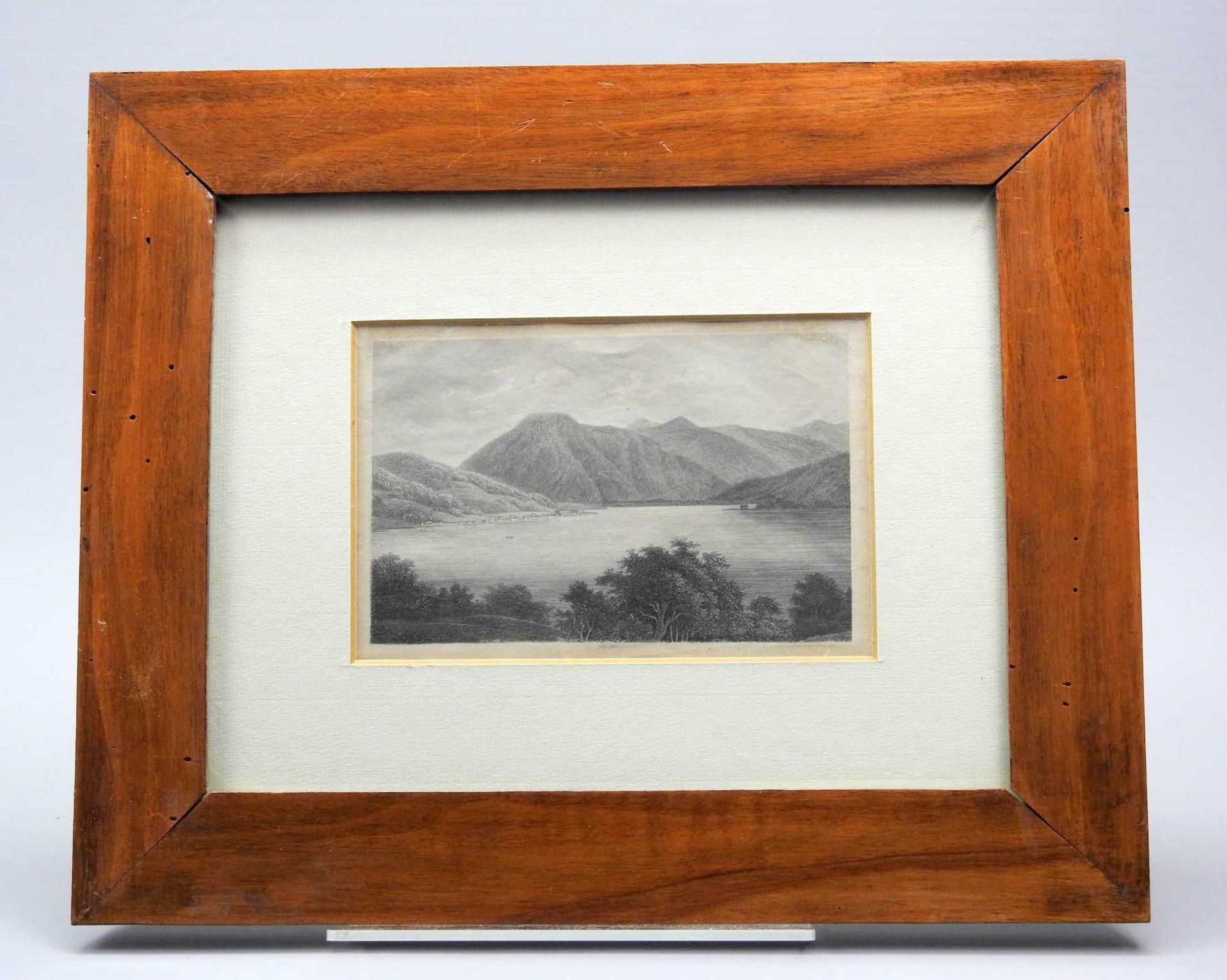 Ansicht des Tegernsees Kupferstich/Papier. Ansicht des Tegernsees von Gmund aus. Mitti - Bild 2 aus 2