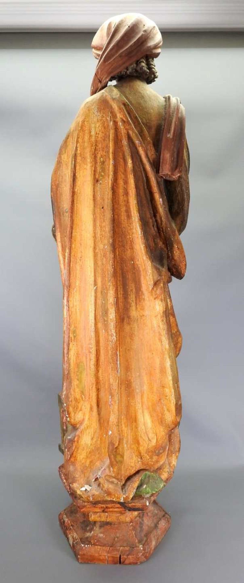Heiliger Florian von Lorch Holz geschnitzt, polychrom gefasst. Große Figur des Hl. Fl - Image 6 of 8