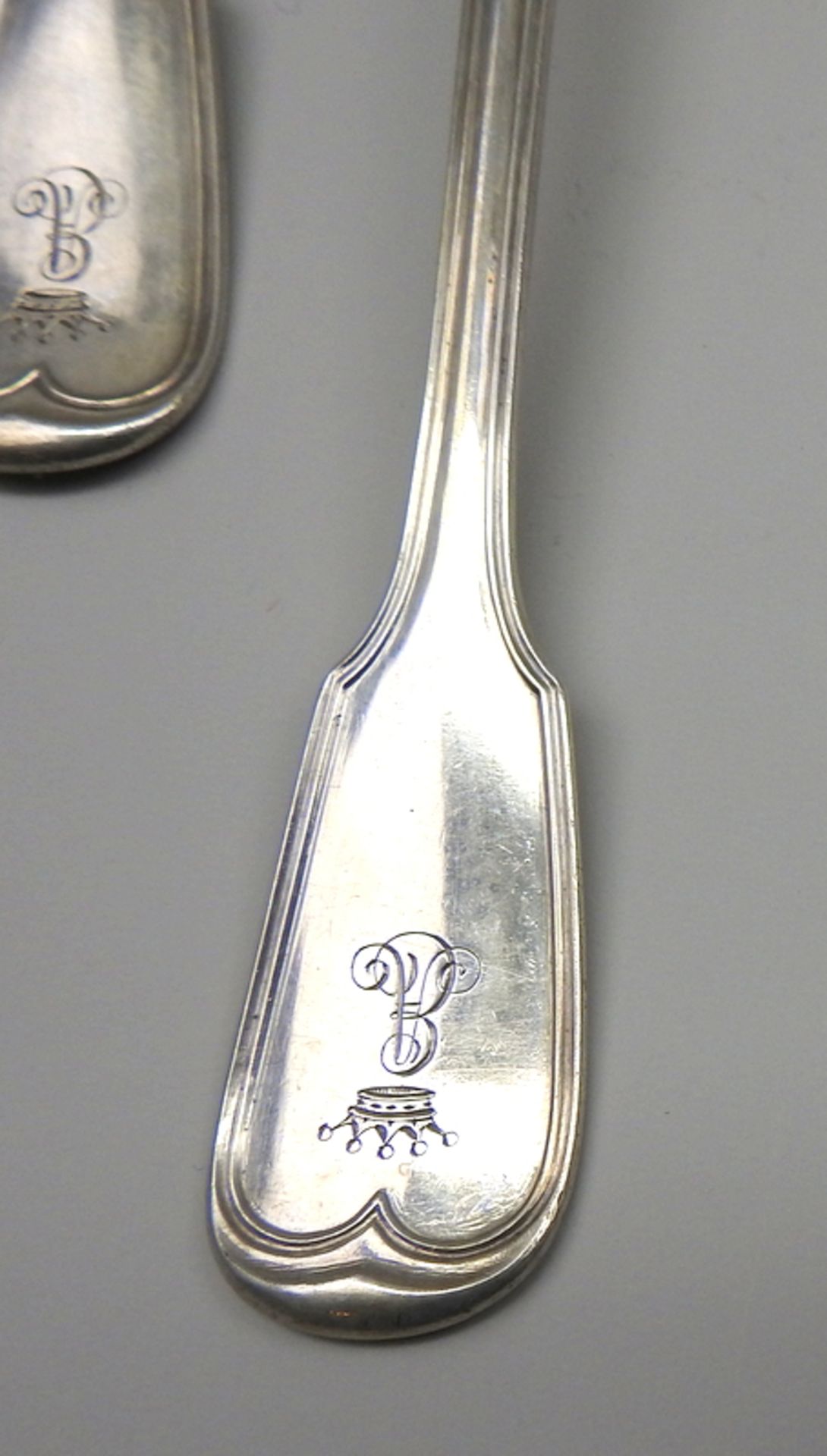 Silber-Besteck für vier Personen Silber 12 Lot, Gabeln und Löffel jeweils rückseiti - Image 2 of 3