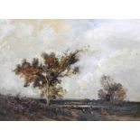 Jules Dupré, 1811 Nantes - 1889 L'Isle-Adam Öl/Leinwand. Landschaftsstudie mit Magd