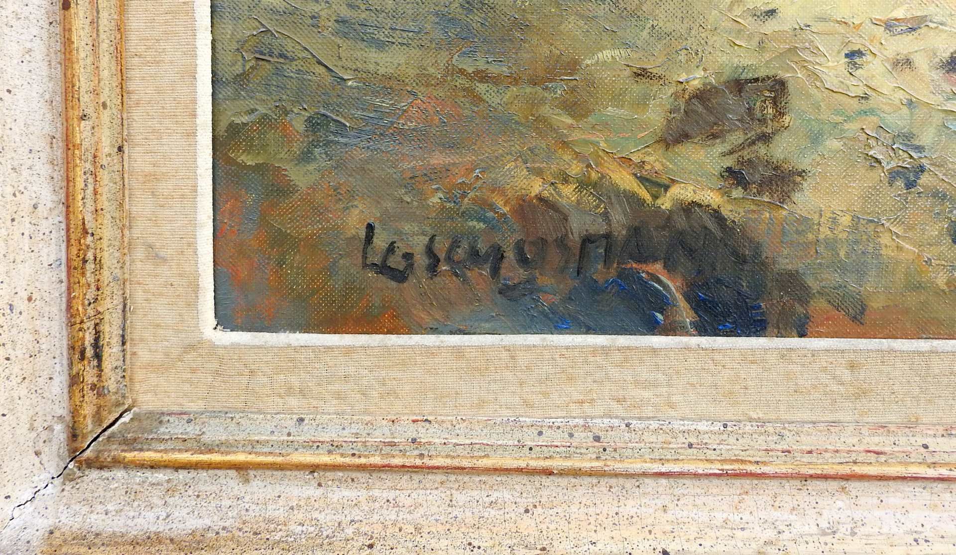 Ludwig Gschossmann, 1913 München - 1988 Tegernsee Öl/Leinwand. Brandung bei Recco. D - Image 3 of 6