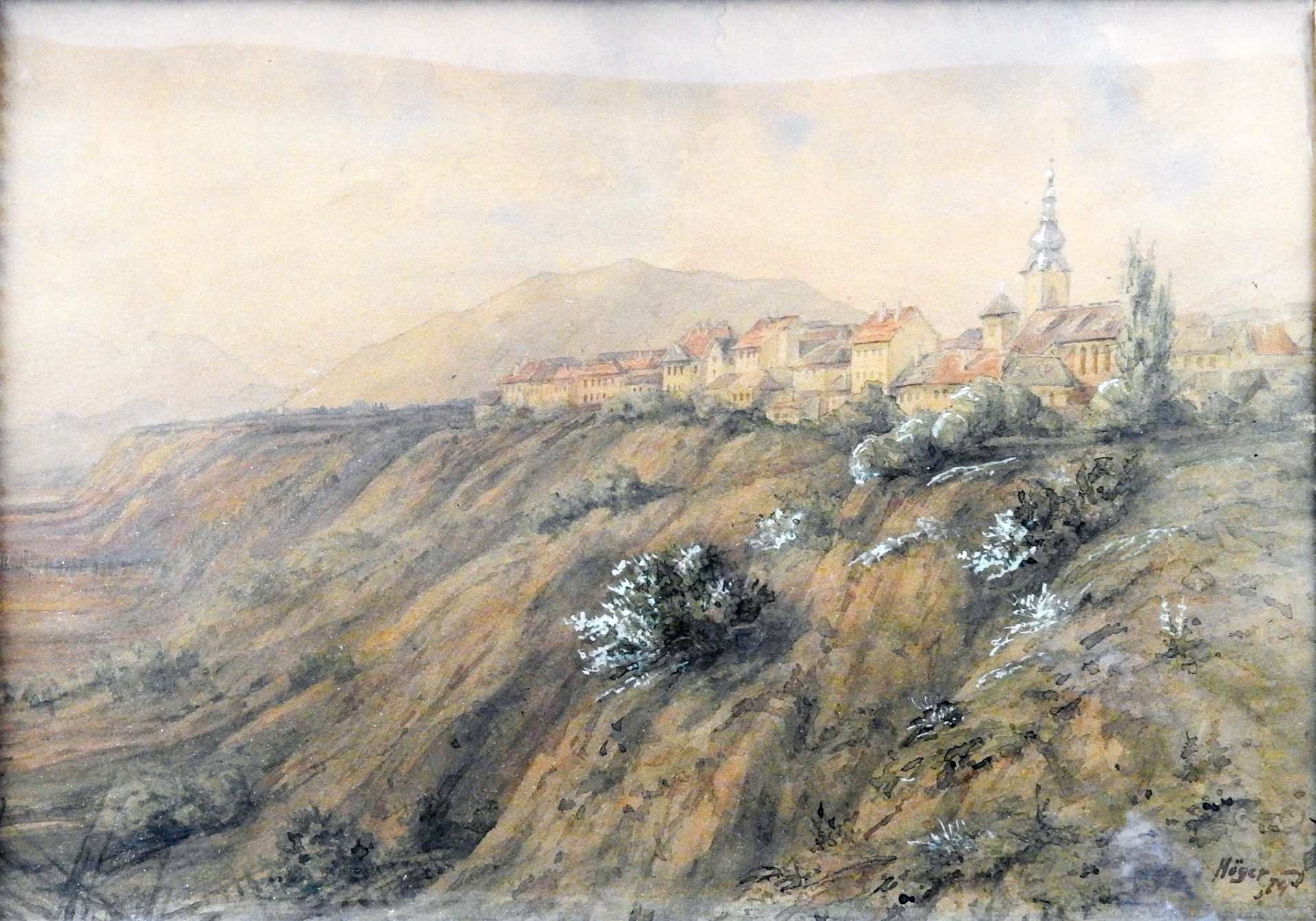 Joseph Höger, 1801 Wien – 1877 ebenda Aquarell/Papier mit Deckweiß gehöht. Eine w