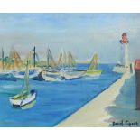 Daniel Pipard, 1914 Paris - 1978 ebenda Öl/Hartfaserplatte. Leuchtturm am Hafen. Pipa
