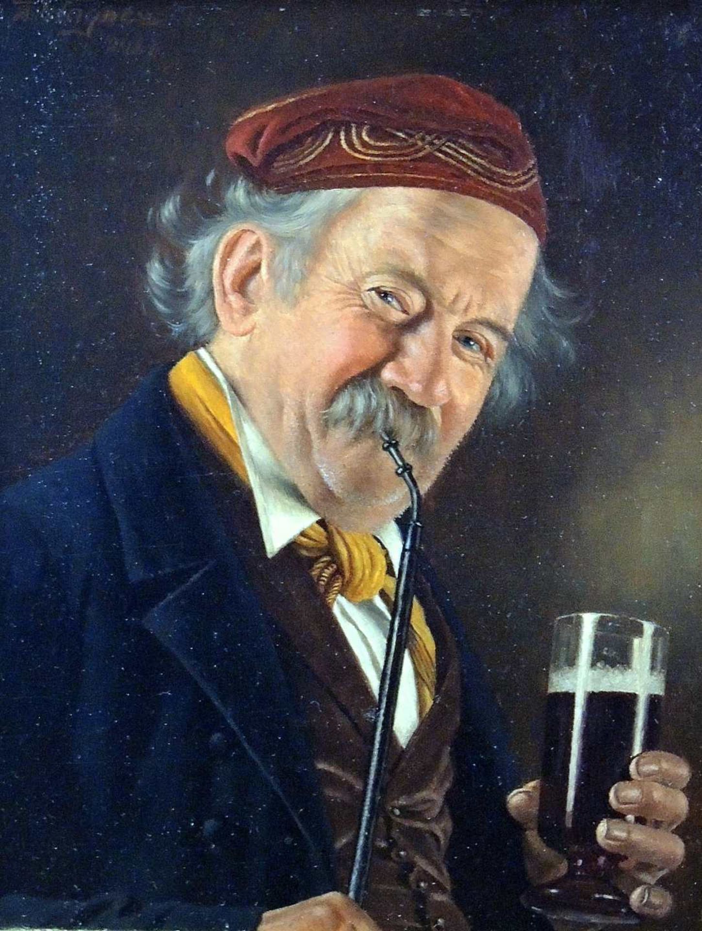 Adolf Wagner, 1844 - 1918 Österreich Öl/Holz. Älterer Herr mit verschmitztem Blick,