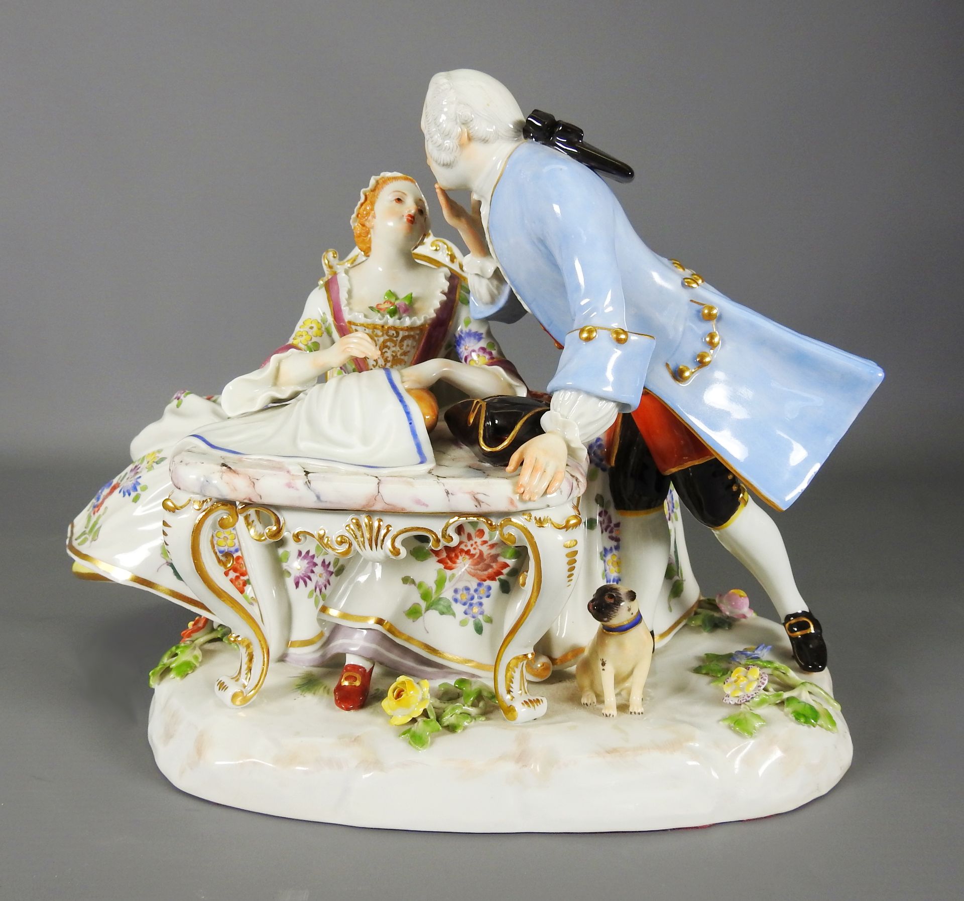 Meissen, Freimaurergruppe mit Mops - Image 3 of 9