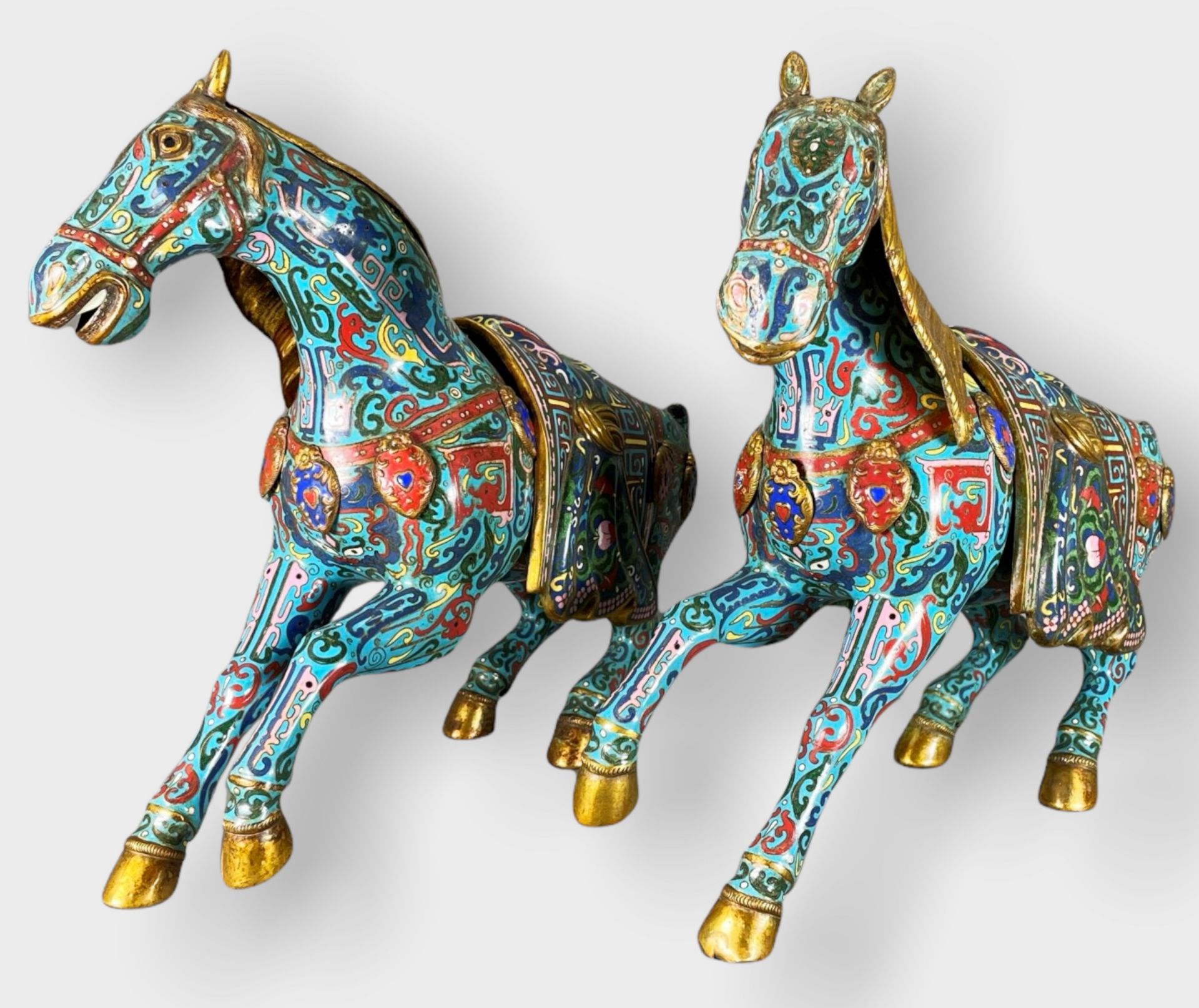 Paar polychrome Pferde - Bild 4 aus 20