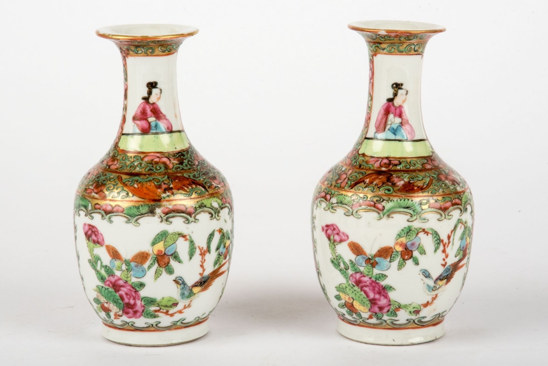 Paar Vasen , Famille rose, China 19. Jh. - Image 2 of 2